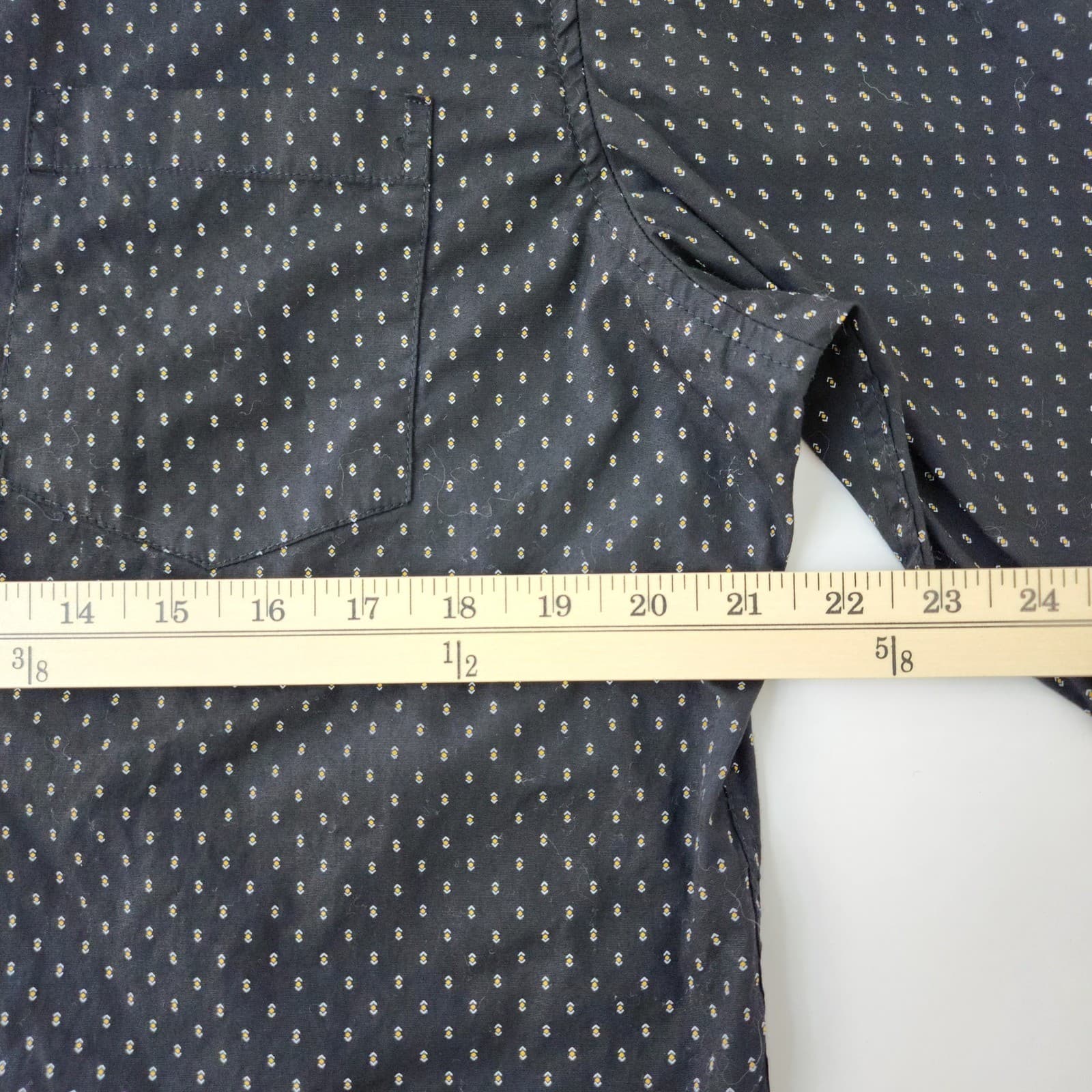 Craft + Flow Mens XL Navy Blue Geometric Print Long Sleeve Button Down Shirt - Thumbnail 4