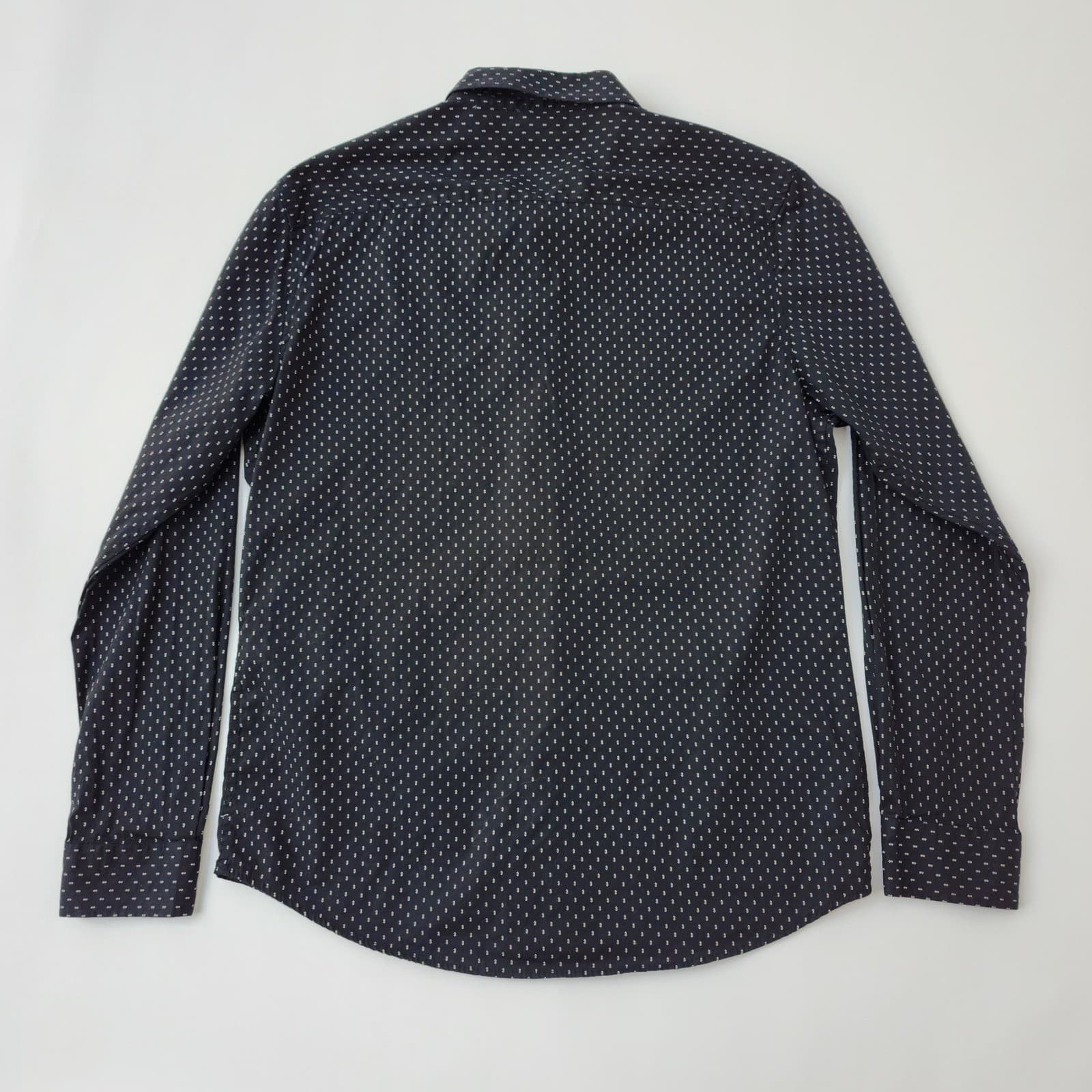 Craft + Flow Mens XL Navy Blue Geometric Print Long Sleeve Button Down Shirt - Thumbnail 2