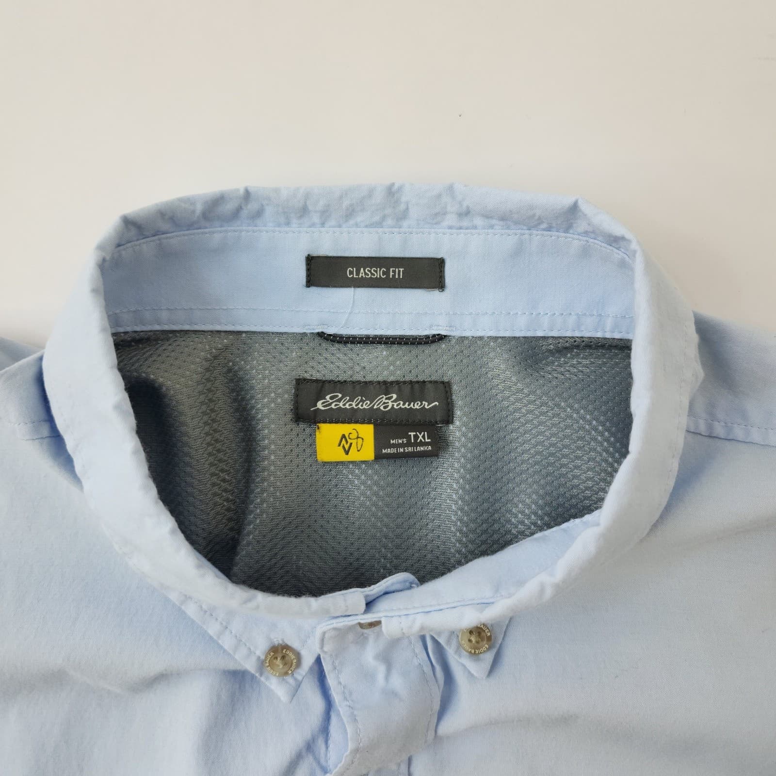 Eddie Bauer Mens TXL Light Blue Short Sleeve Button Down Classic Fit Shirt - Thumbnail 6