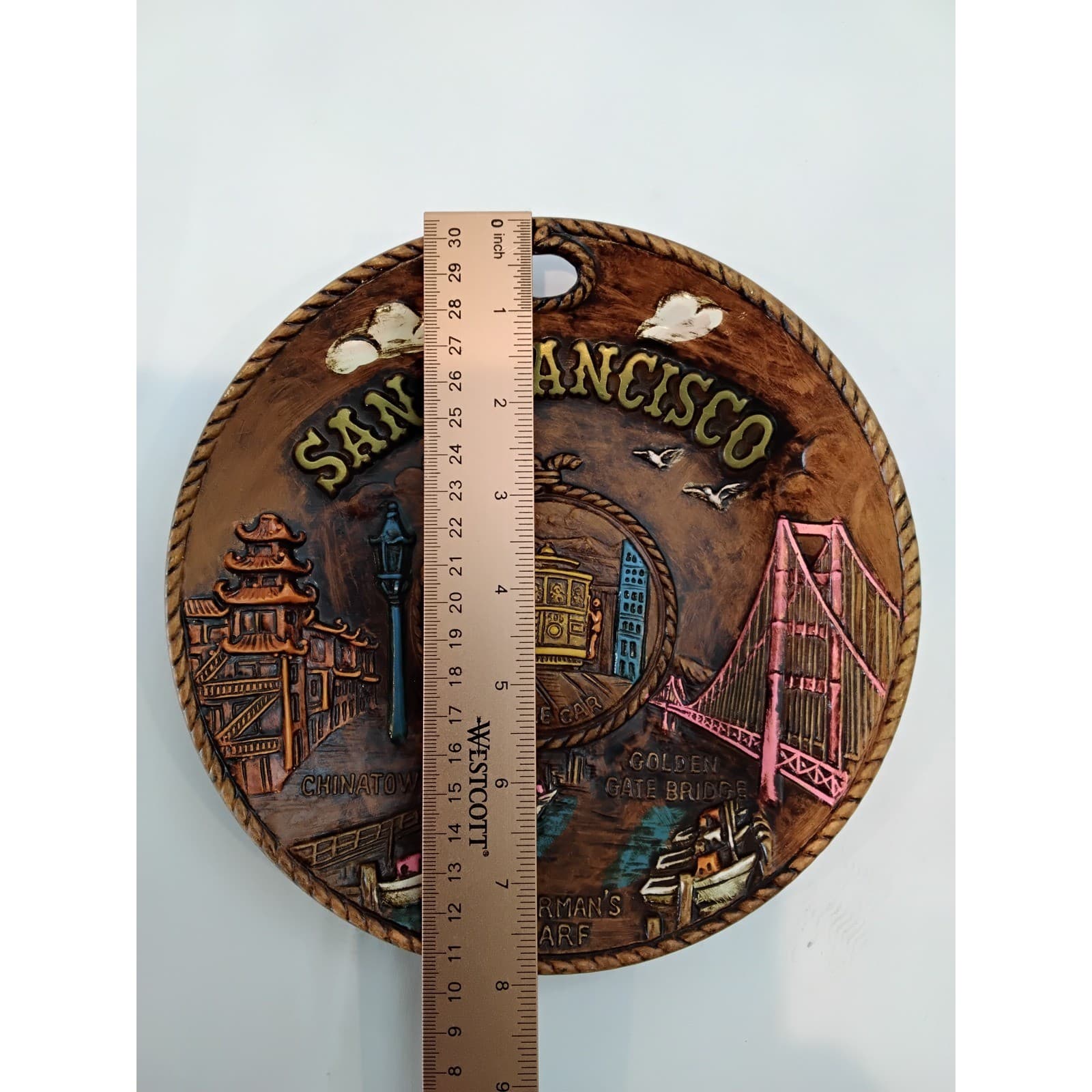 Vintage San Francisco 3D Relief Wall Plaque Souvenir Made in Japan 8 Inch - Thumbnail 2