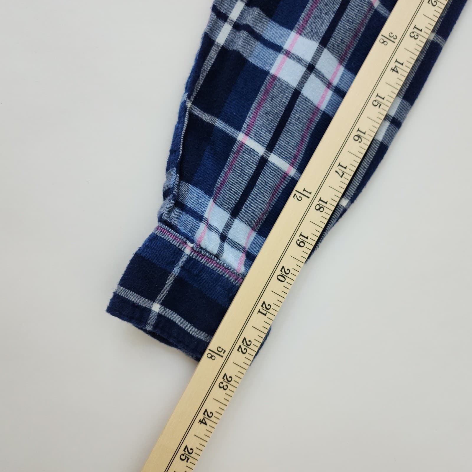 Old Navy The Tunic Shirt Womens Large Blue Pink Plaid Flannel Button Down L - Thumbnail 5