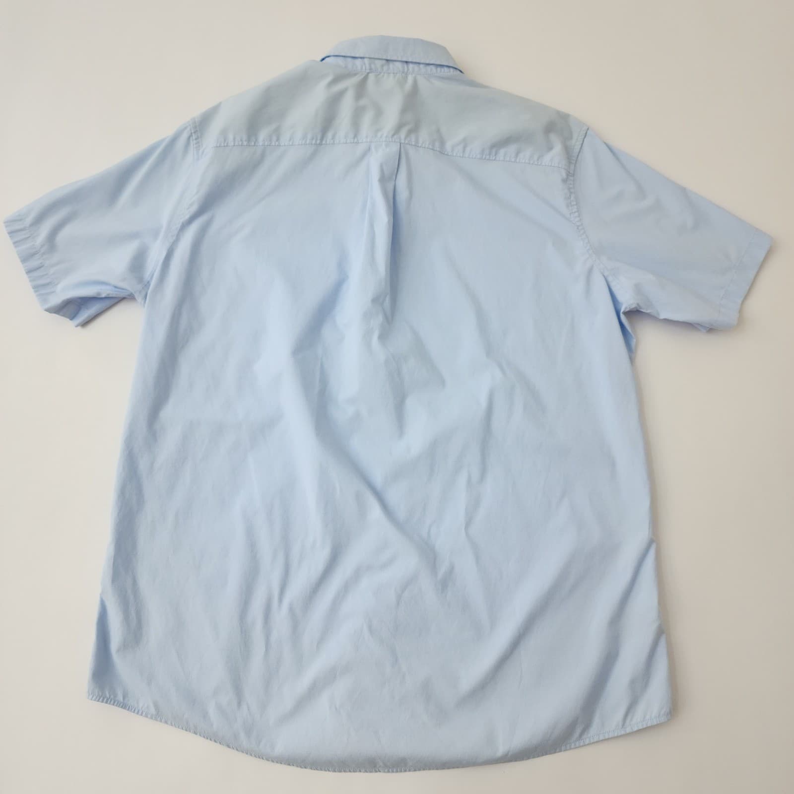 Eddie Bauer Mens TXL Light Blue Short Sleeve Button Down Classic Fit Shirt - Thumbnail 9
