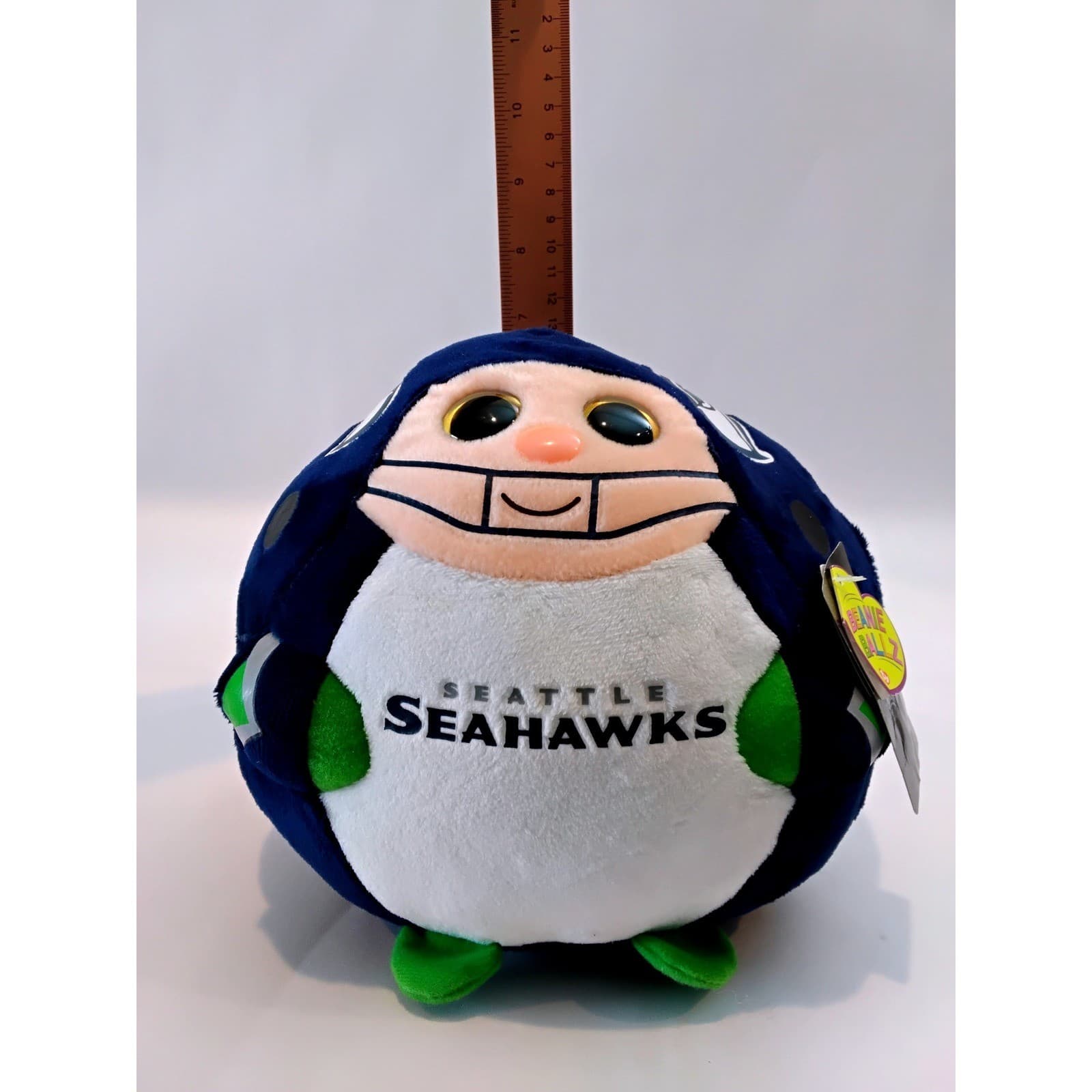 Ty Beanie Ballz NFL Seattle Seahawks Plush Round Stuffed Animal Toy 5 inch - Thumbnail 5