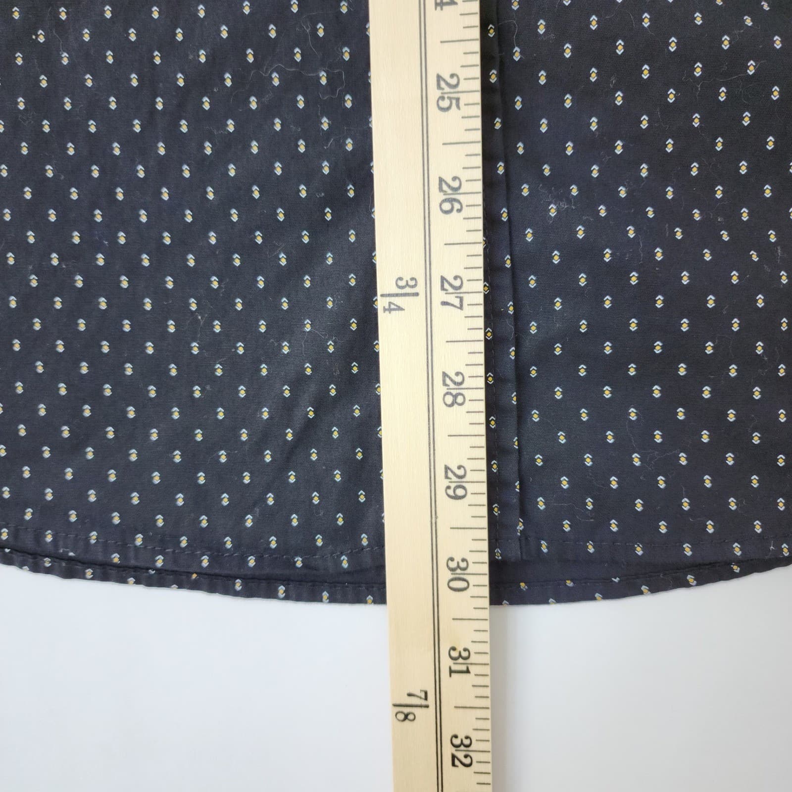Craft + Flow Mens XL Navy Blue Geometric Print Long Sleeve Button Down Shirt - Thumbnail 3