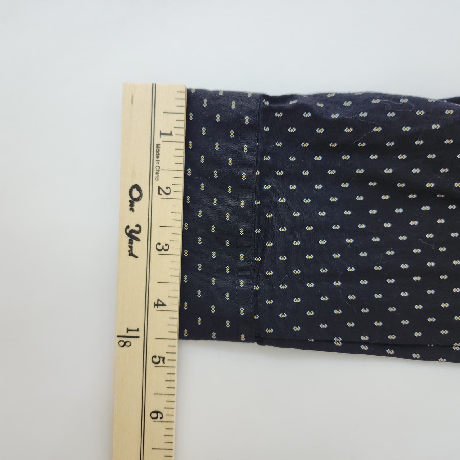 Craft + Flow Mens XL Navy Blue Geometric Print Long Sleeve Button Down Shirt - Thumbnail 8