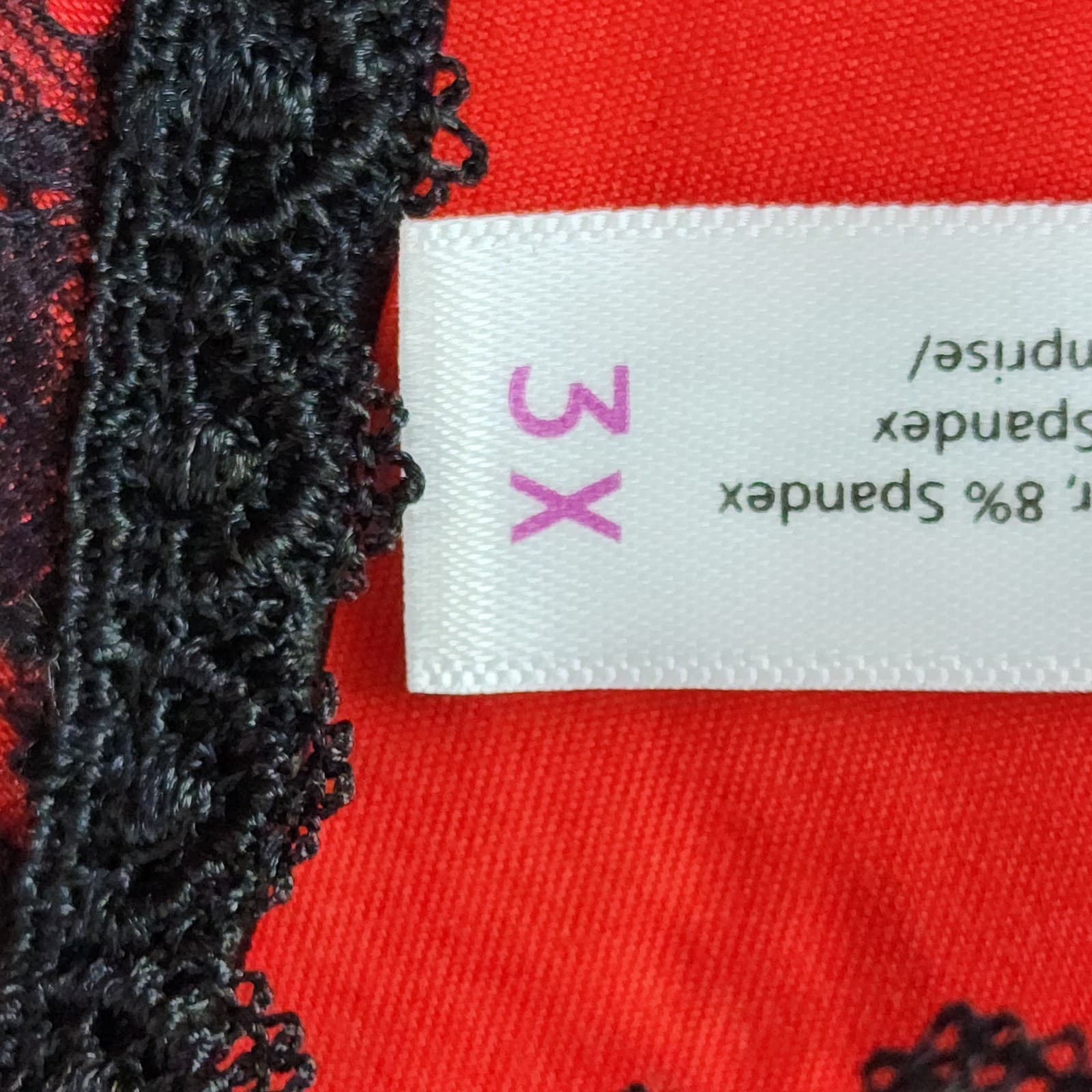 Adore Me Red Black Lace Garter Corset Lingerie Busk Front Lace Up Back 3X - Thumbnail 5