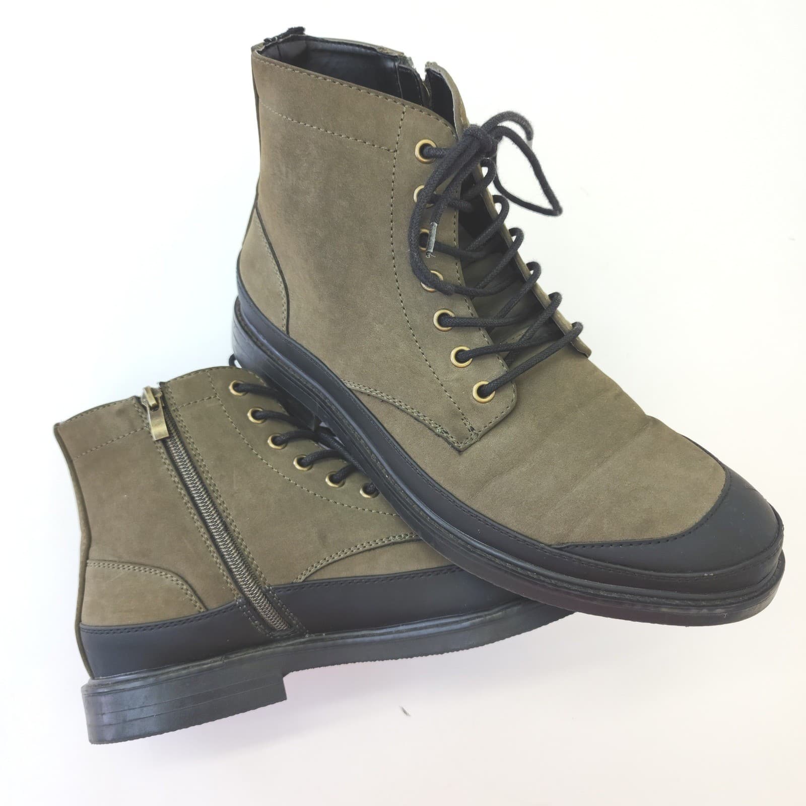 Unlisted Kenneth Cole Peyton Chukka Guard Men's Boots Olive Green Size 10 Zip Up - Thumbnail 4