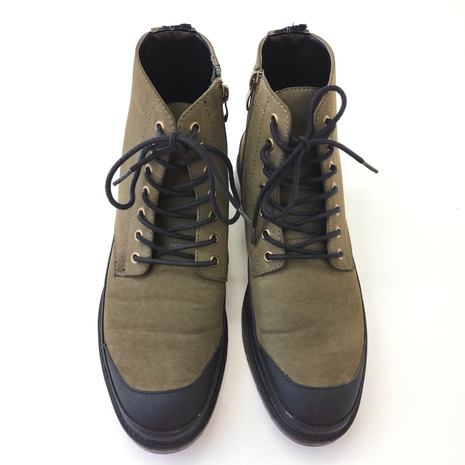 Unlisted Kenneth Cole Peyton Chukka Guard Men's Boots Olive Green Size 10 Zip Up - Thumbnail 2