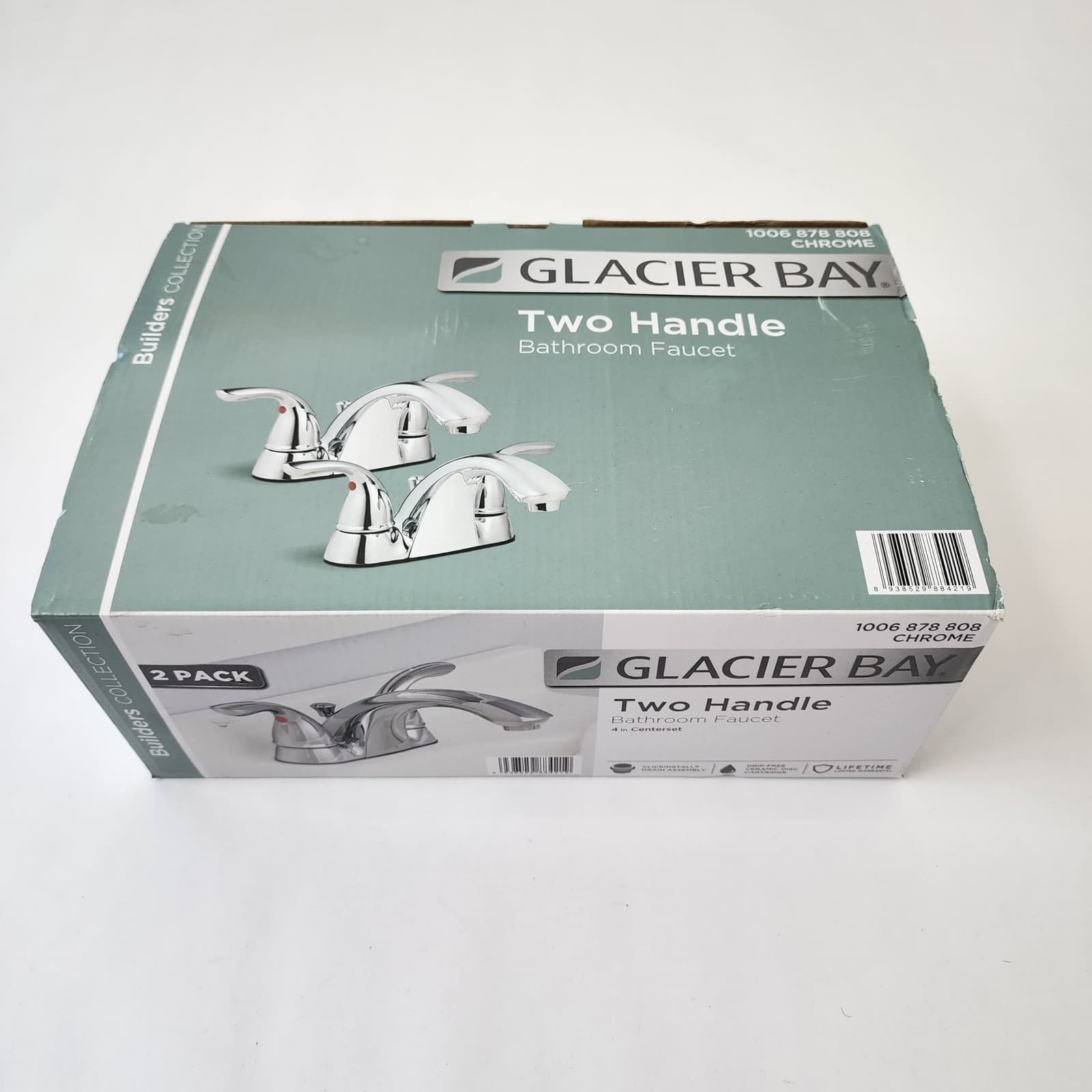 (Only One Faucet) Glacier Bay Builders 4 in Centerset 2-Handle Bathroom Faucet - Thumbnail 4
