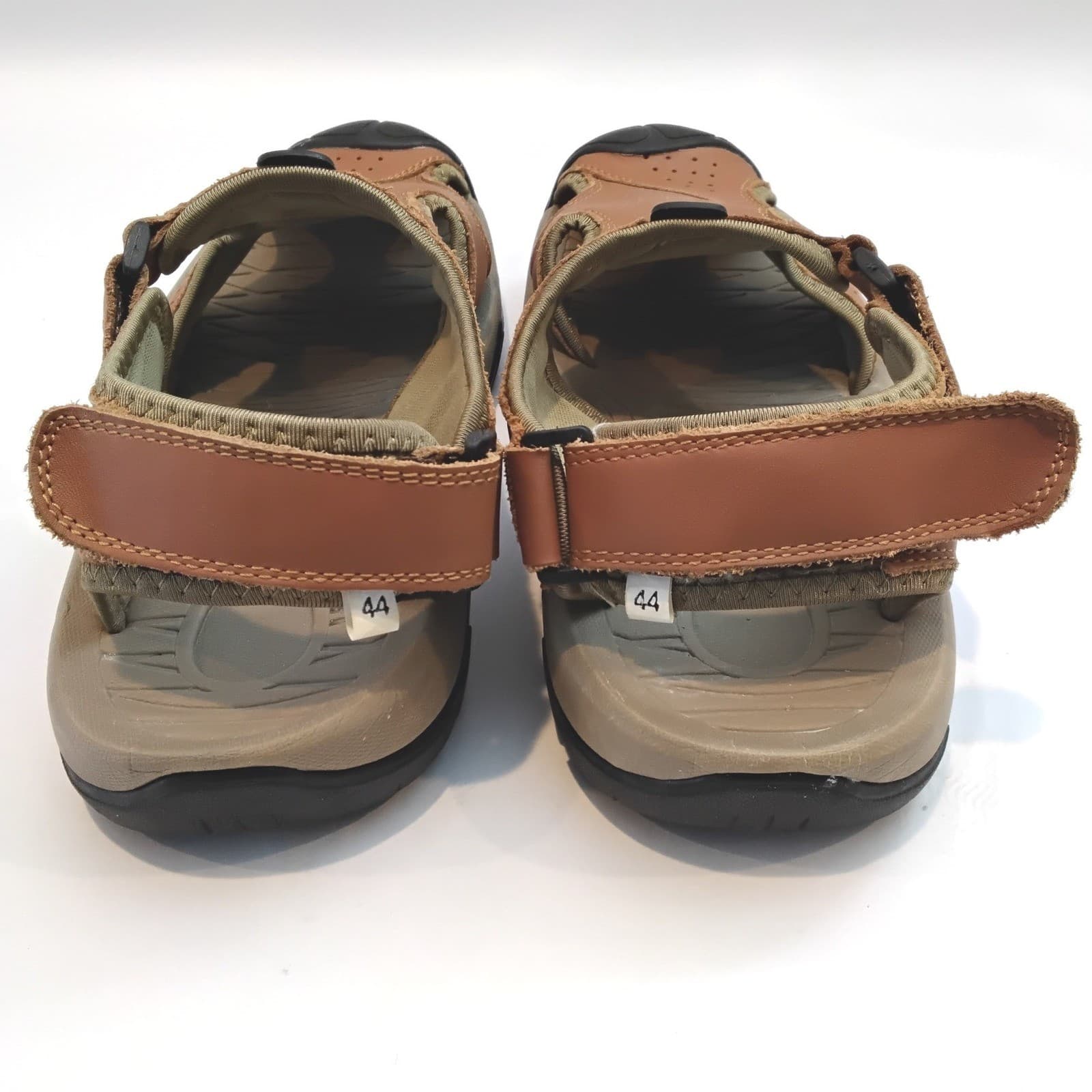 Fashion Mens Brown Fisherman Sandals Closed Toe Outdoor Strappy Shoes Size 44 - Thumbnail 2