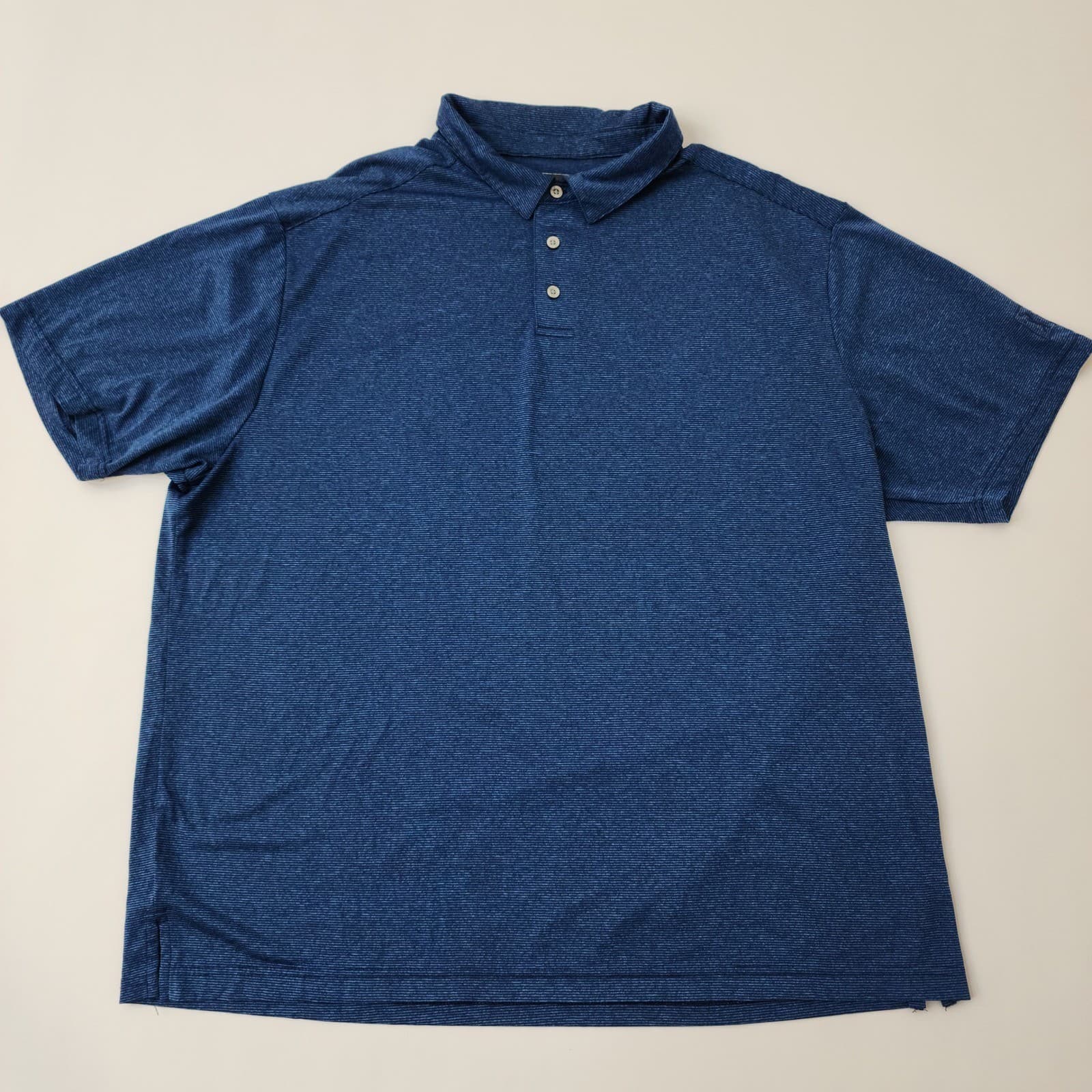 PGA Tour Mens XXL Blue Stripe Performance Golf Polo Shirt Short Sleeve XXL TTG