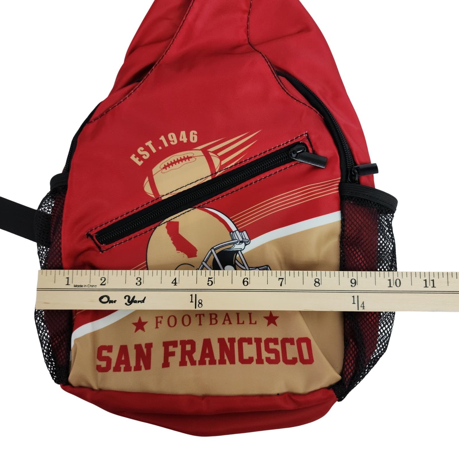 San Francisco Football Sling Backpack Red Gold Crossbody Bag Est 1946 Fan Gear - Thumbnail 6