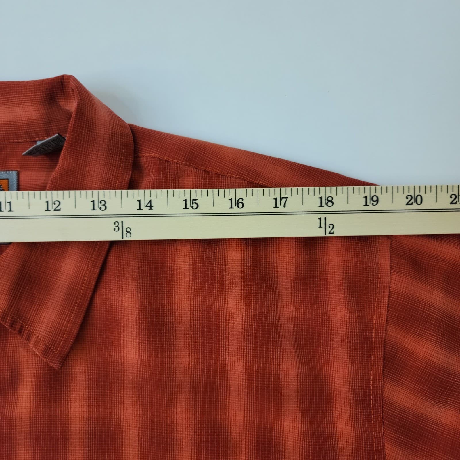 Pineapple Connection Mens XL Burnt Orange Plaid Short Sleeve Button Up Shirt - Thumbnail 6