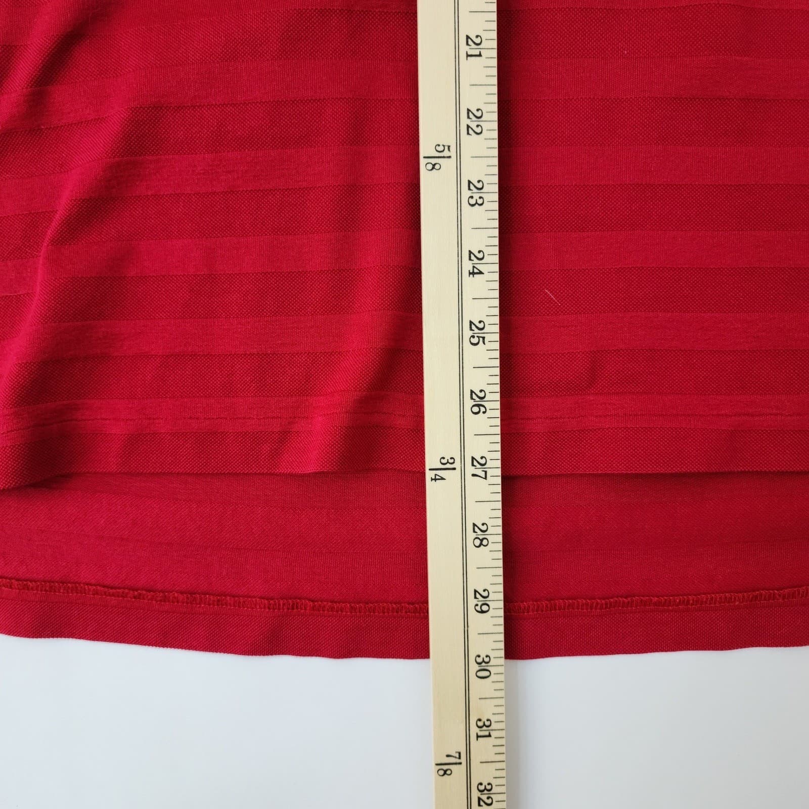 Polo Golf Ralph Lauren Red Striped Pima Cotton Polo Shirt Mens Large Short Sleev - Thumbnail 3