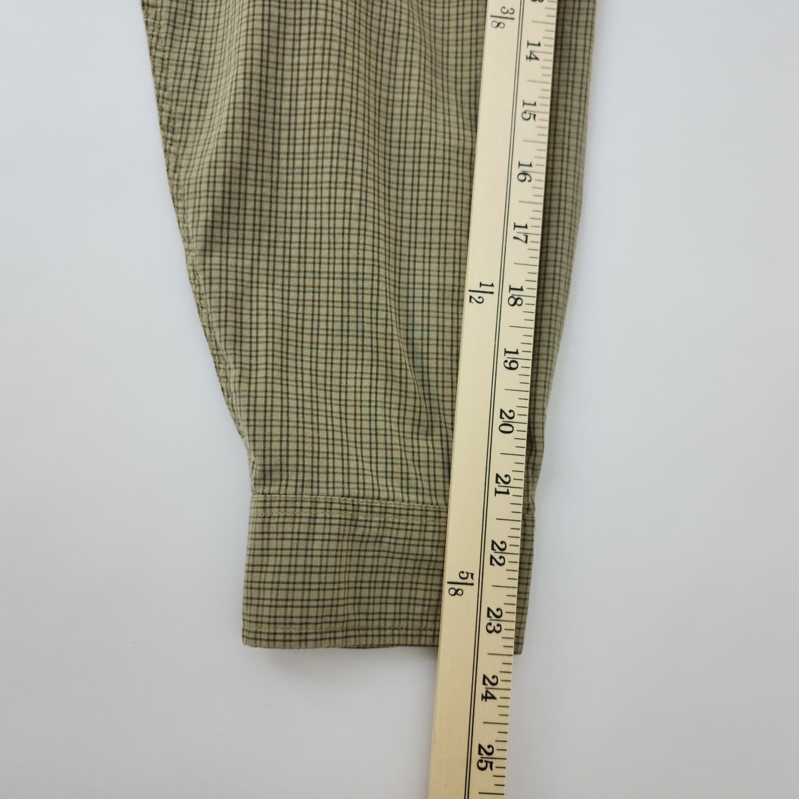 Dockers Mens XL Long Sleeve Button Down Shirt Olive Green Plaid 100% Cotton - Thumbnail 6