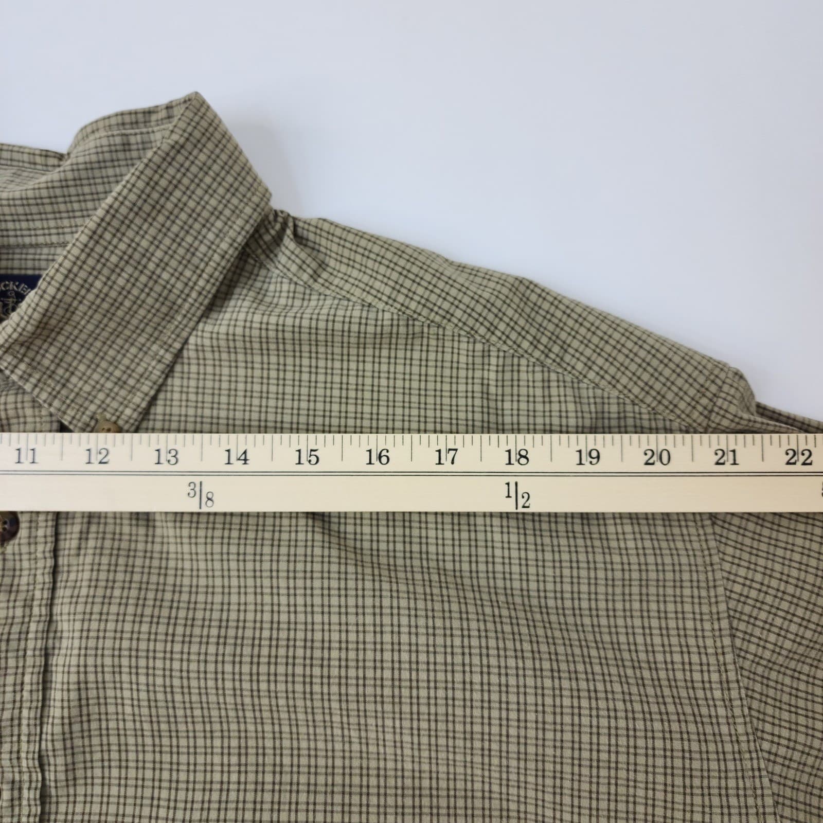 Dockers Mens XL Long Sleeve Button Down Shirt Olive Green Plaid 100% Cotton - Thumbnail 5