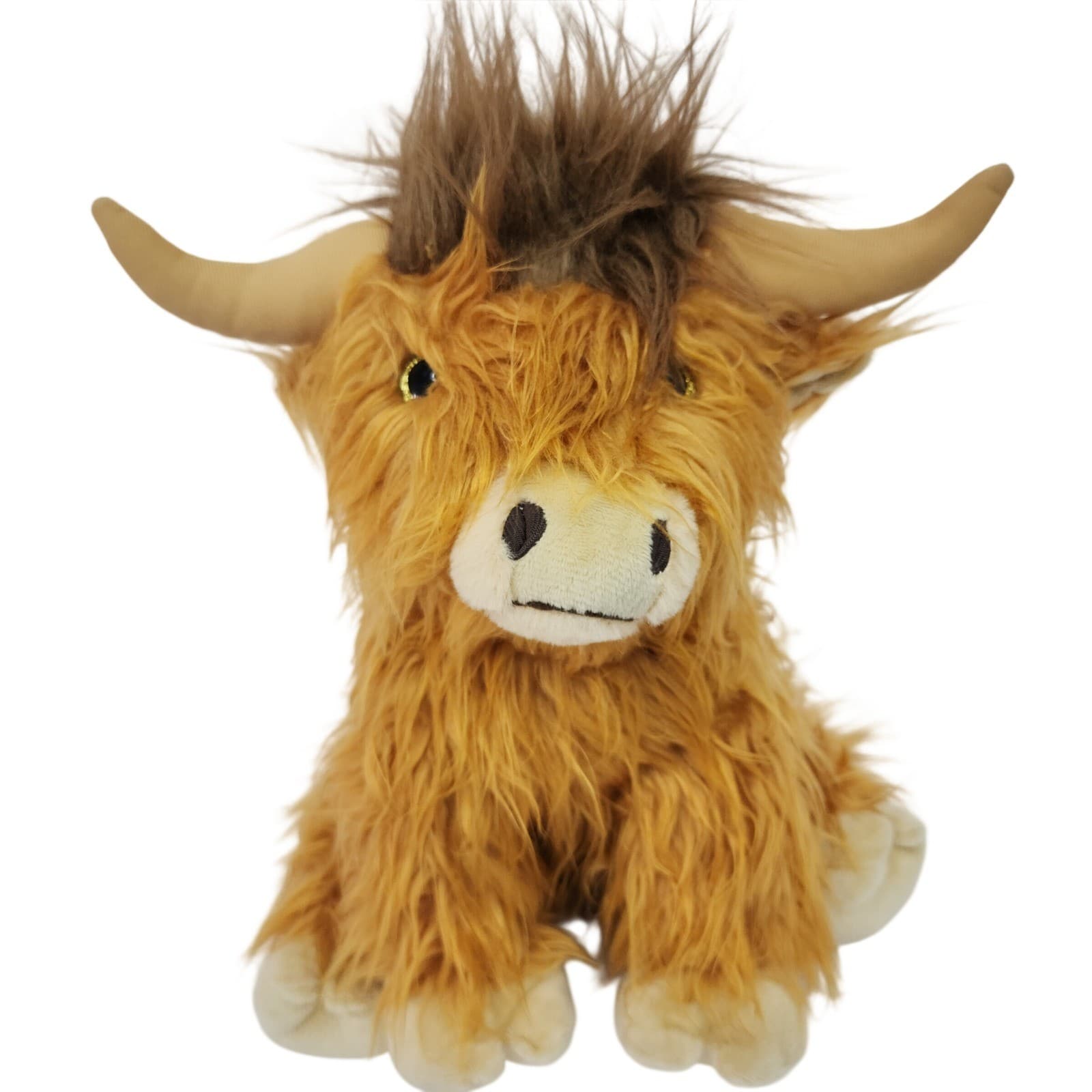 The Bear Factory Highland Cow Plush Shaggy Ginger Stuffed Animal 13 Inch Horns