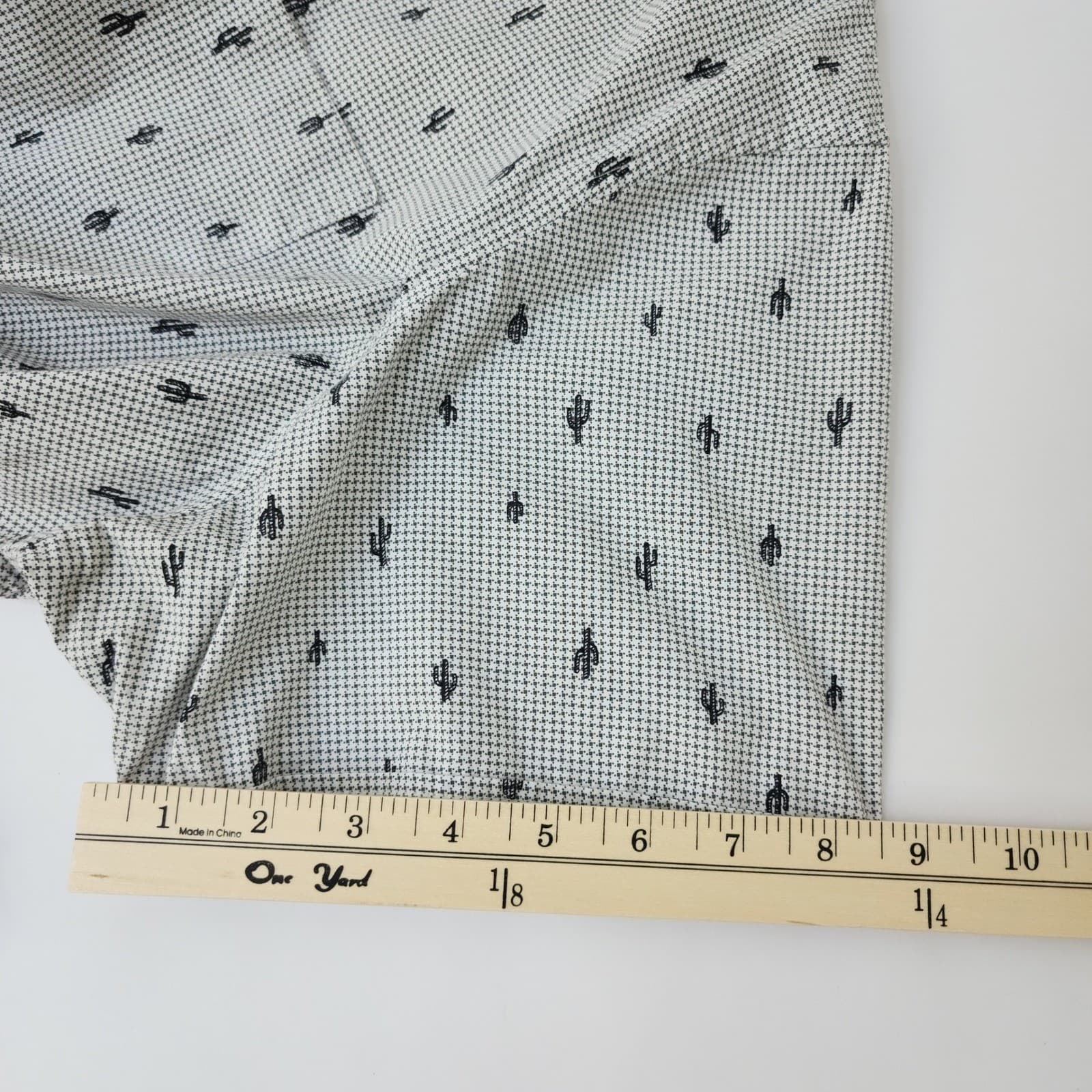 Apt 9 Mens XXL Short Sleeve Button Down Shirt Cactus Print HeiQ Smart Temp Gray - Thumbnail 7