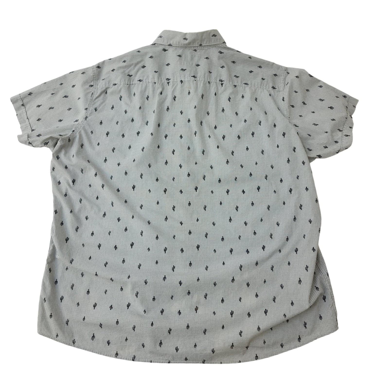 Apt 9 Mens XXL Short Sleeve Button Down Shirt Cactus Print HeiQ Smart Temp Gray - Thumbnail 9