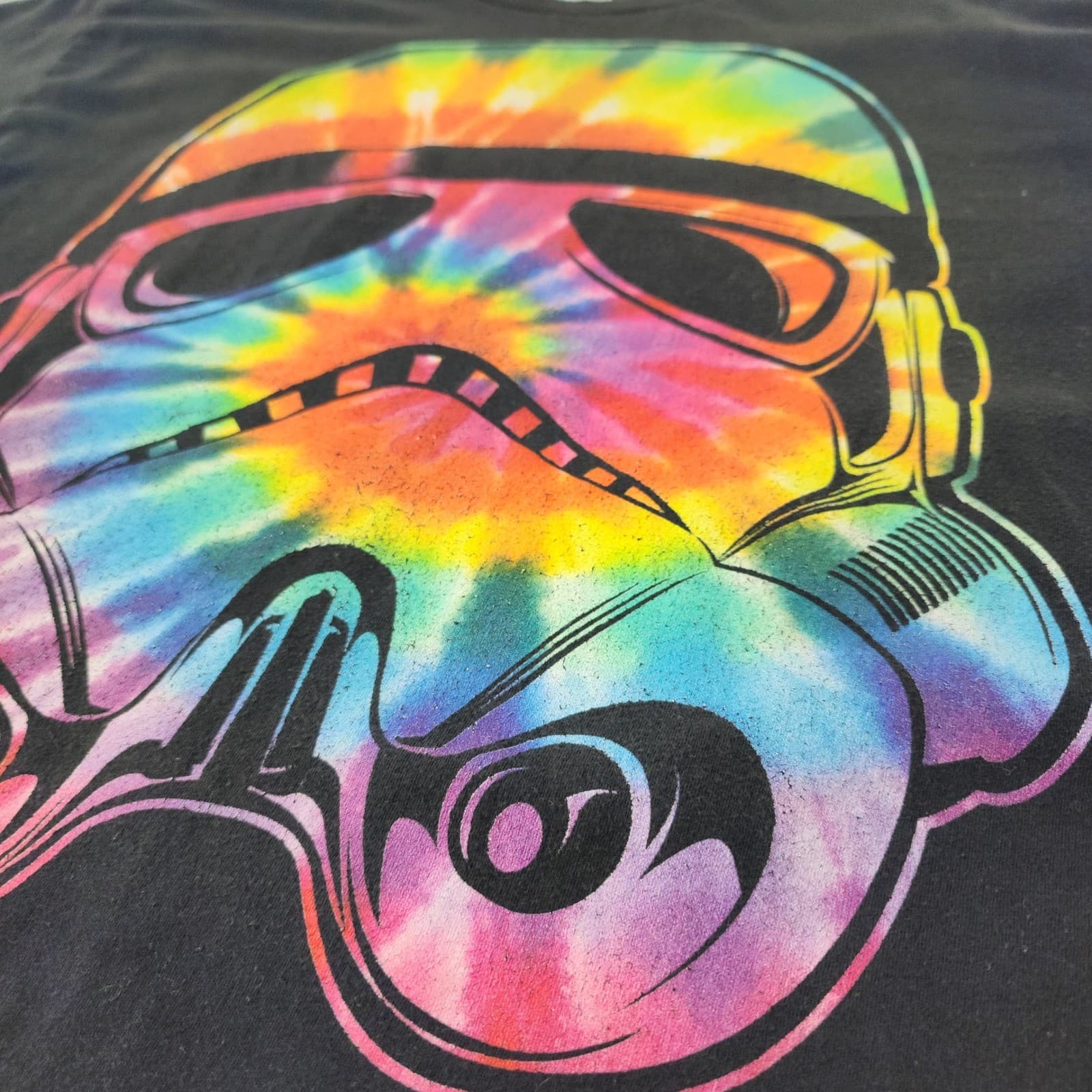 Star Wars Stormtrooper Tie Dye Rainbow Graphic T-Shirt Mens XL Black Cotton Tee - Thumbnail 2