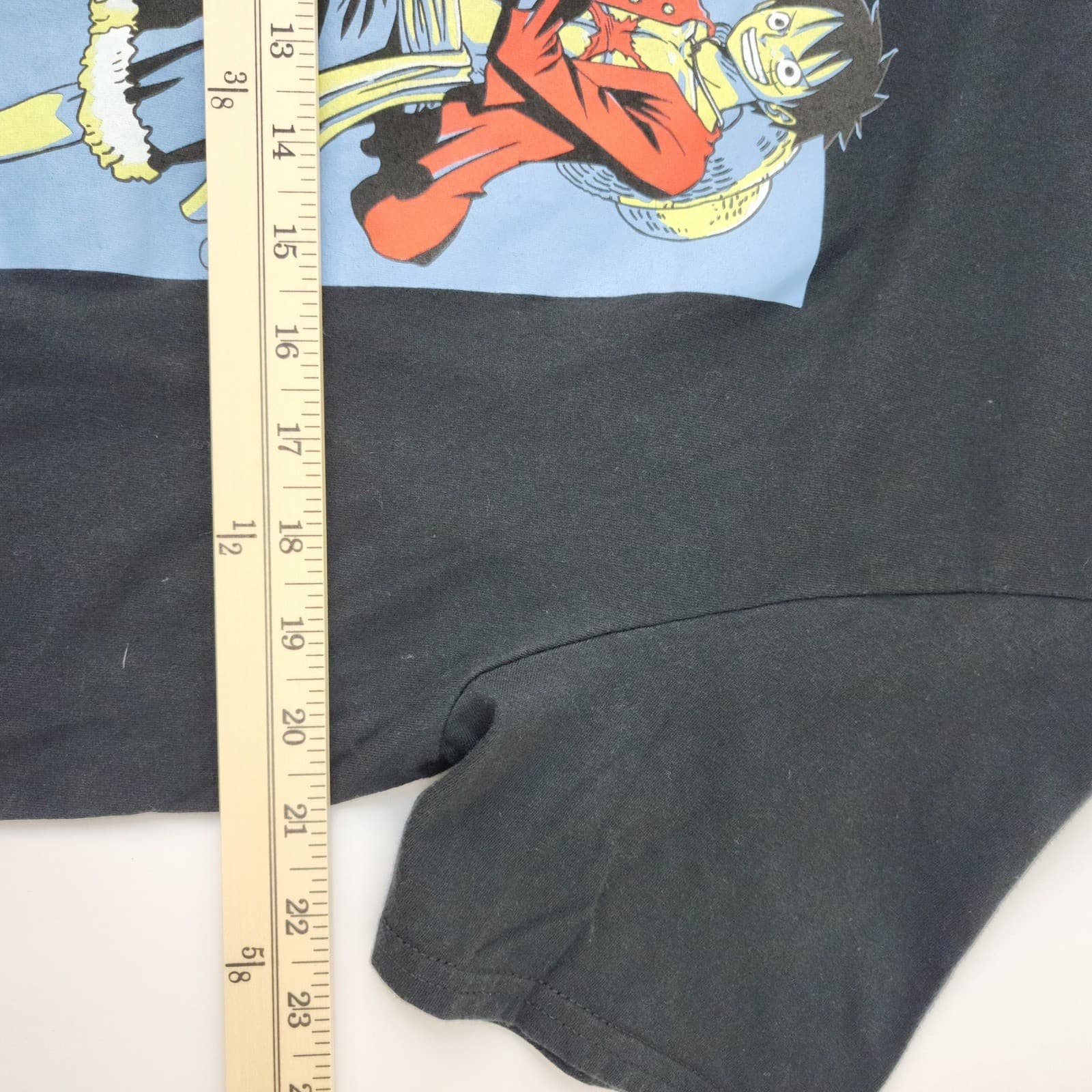 One Piece Ripple Junction Straw Hat Crew Graphic T-Shirt Black Mens Large Cotton - Thumbnail 6