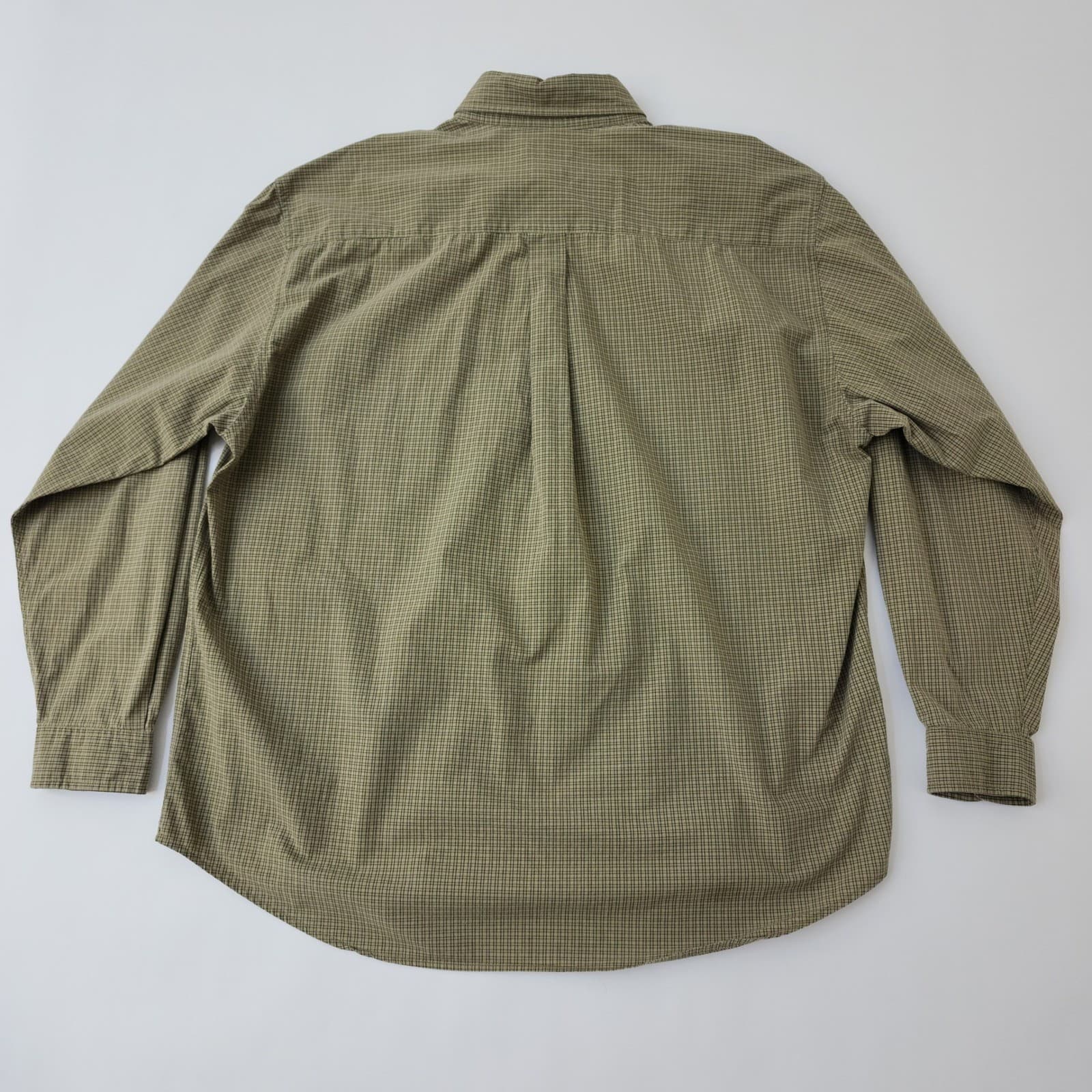 Dockers Mens XL Long Sleeve Button Down Shirt Olive Green Plaid 100% Cotton - Thumbnail 9
