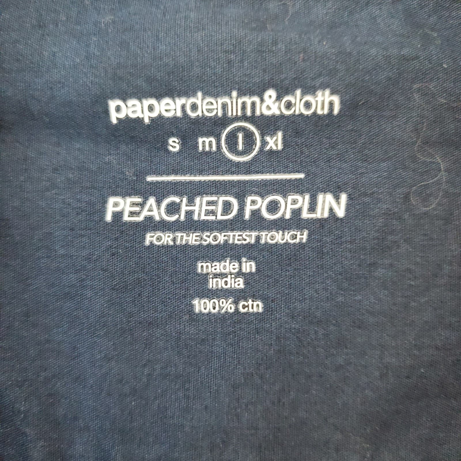 Paper Denim & Cloth Teen Peached Poplin Bear Print Shirt Navy Blue Large L - Thumbnail 2