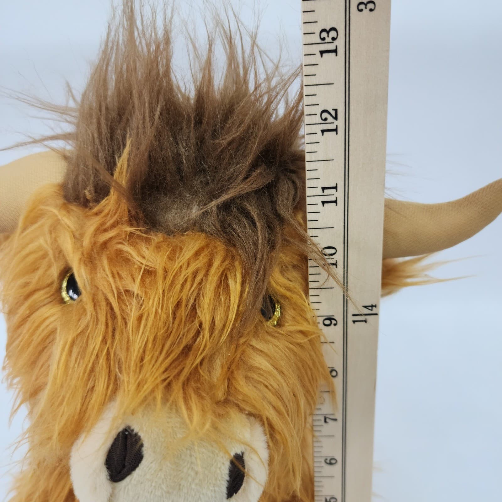 The Bear Factory Highland Cow Plush Shaggy Ginger Stuffed Animal 13 Inch Horns - Thumbnail 2
