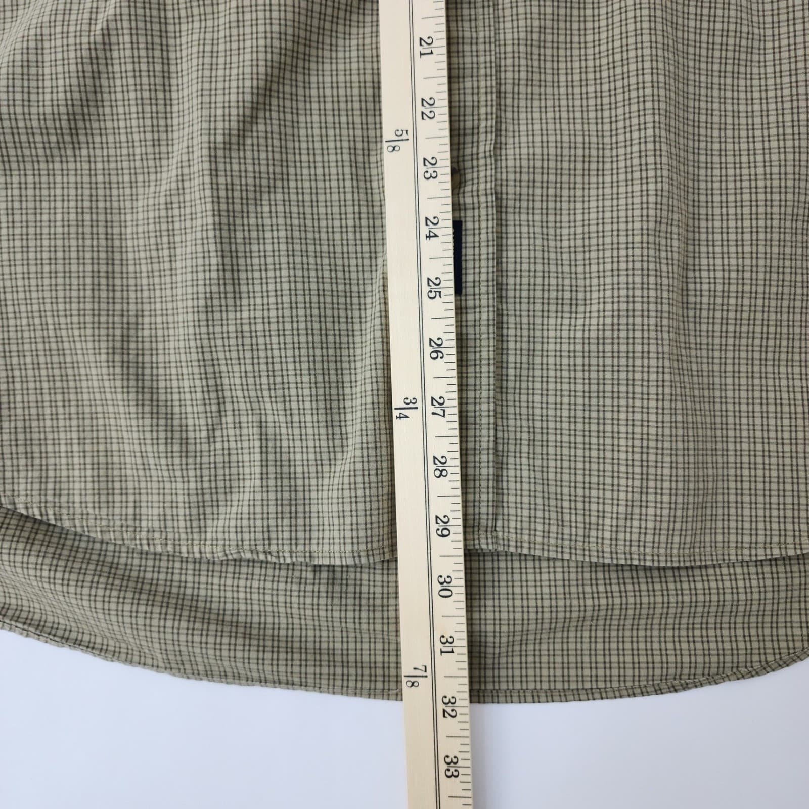 Dockers Mens XL Long Sleeve Button Down Shirt Olive Green Plaid 100% Cotton - Thumbnail 3