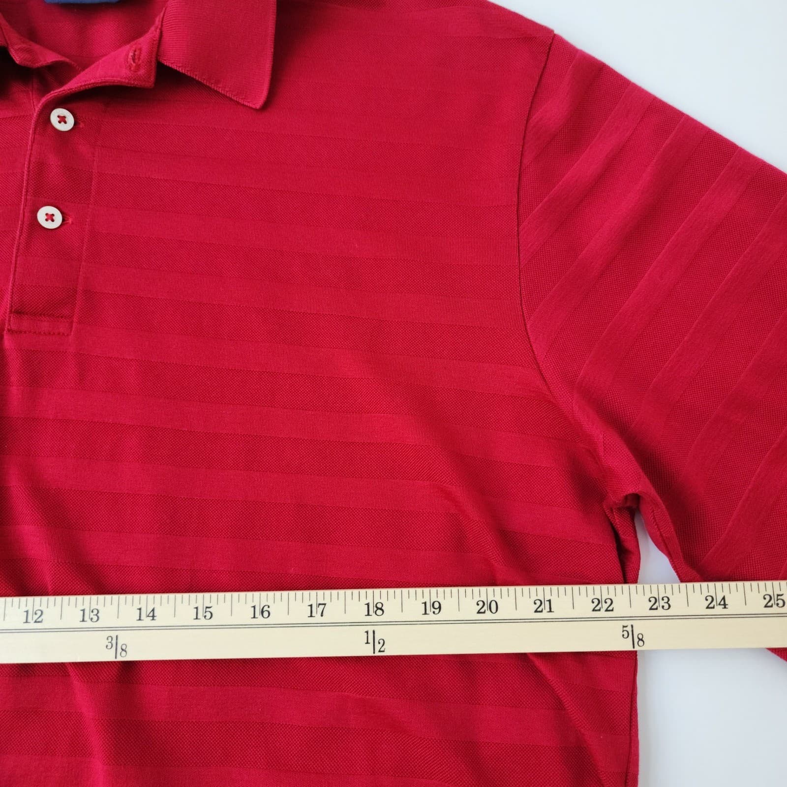 Polo Golf Ralph Lauren Red Striped Pima Cotton Polo Shirt Mens Large Short Sleev - Thumbnail 4
