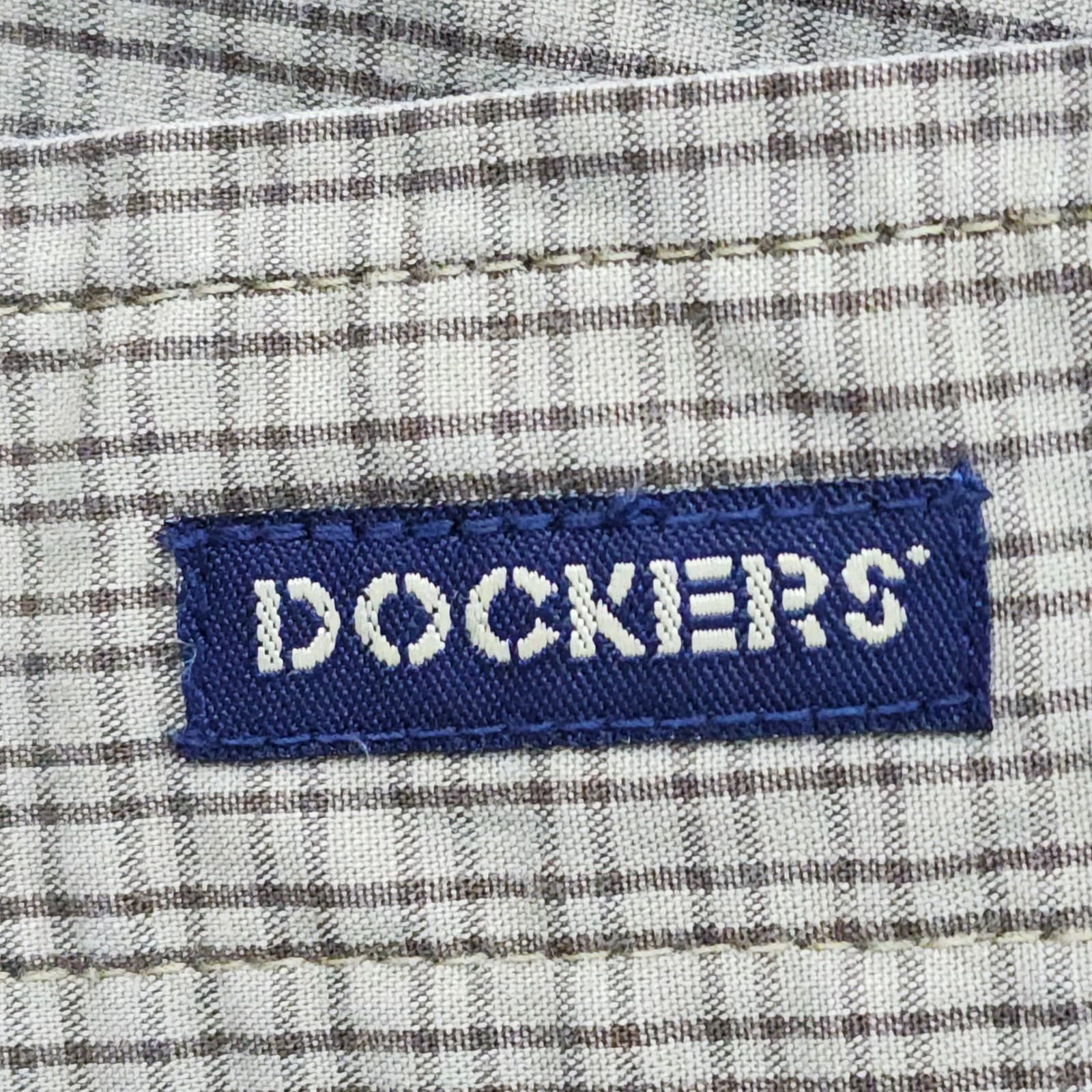Dockers Mens XL Long Sleeve Button Down Shirt Olive Green Plaid 100% Cotton - Thumbnail 8