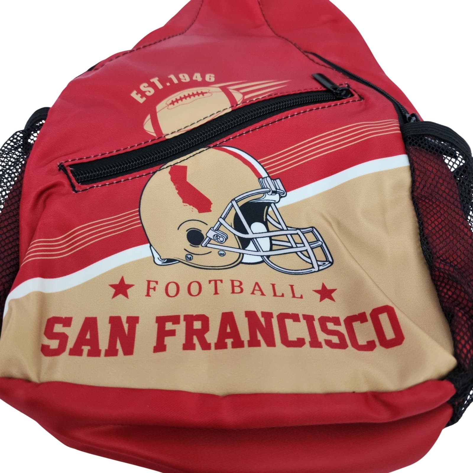 San Francisco Football Sling Backpack Red Gold Crossbody Bag Est 1946 Fan Gear - Thumbnail 2
