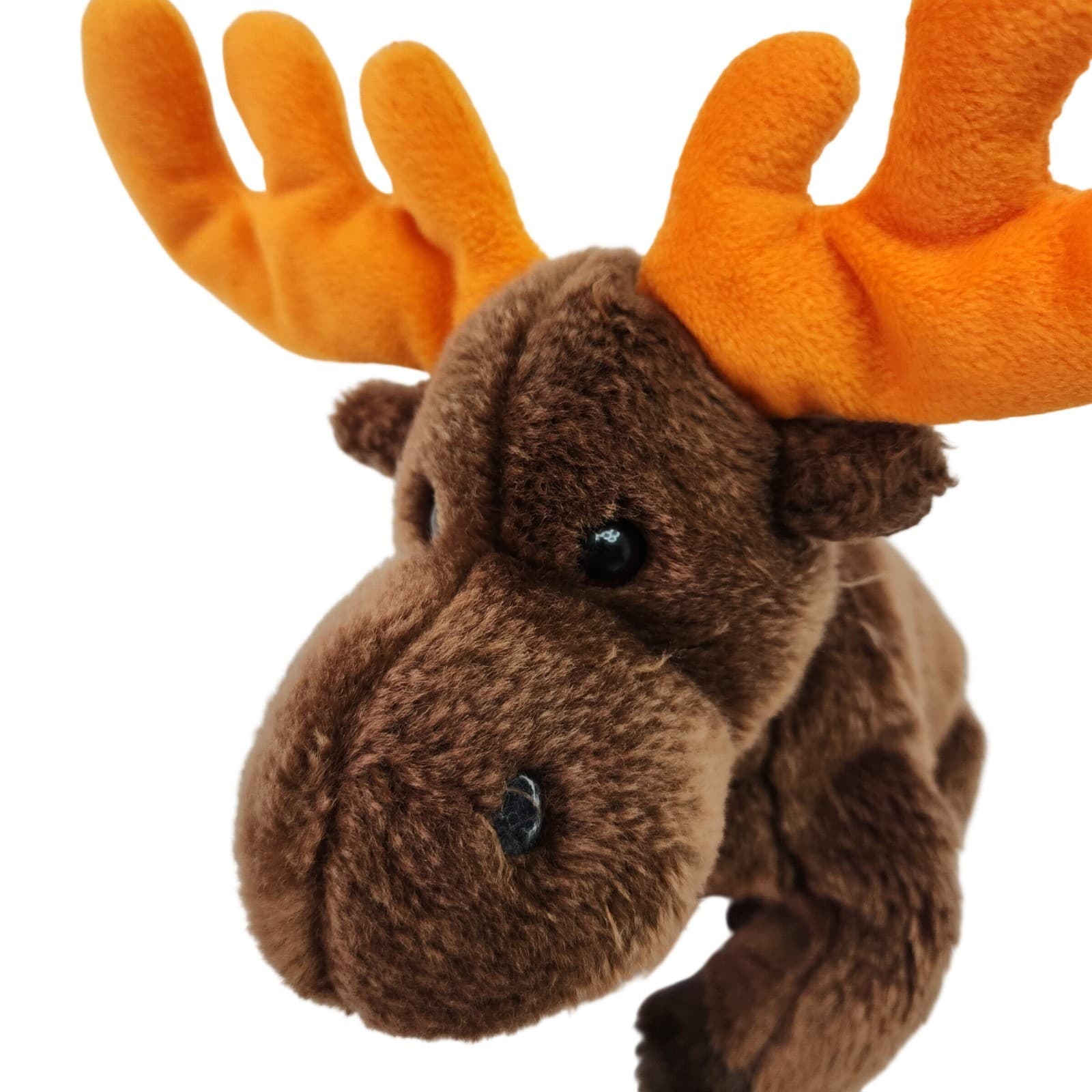 Ty Beanie Buddies Chocolate the Moose Brown Orange Antlers Plush 11 inch 1998 - Thumbnail 5