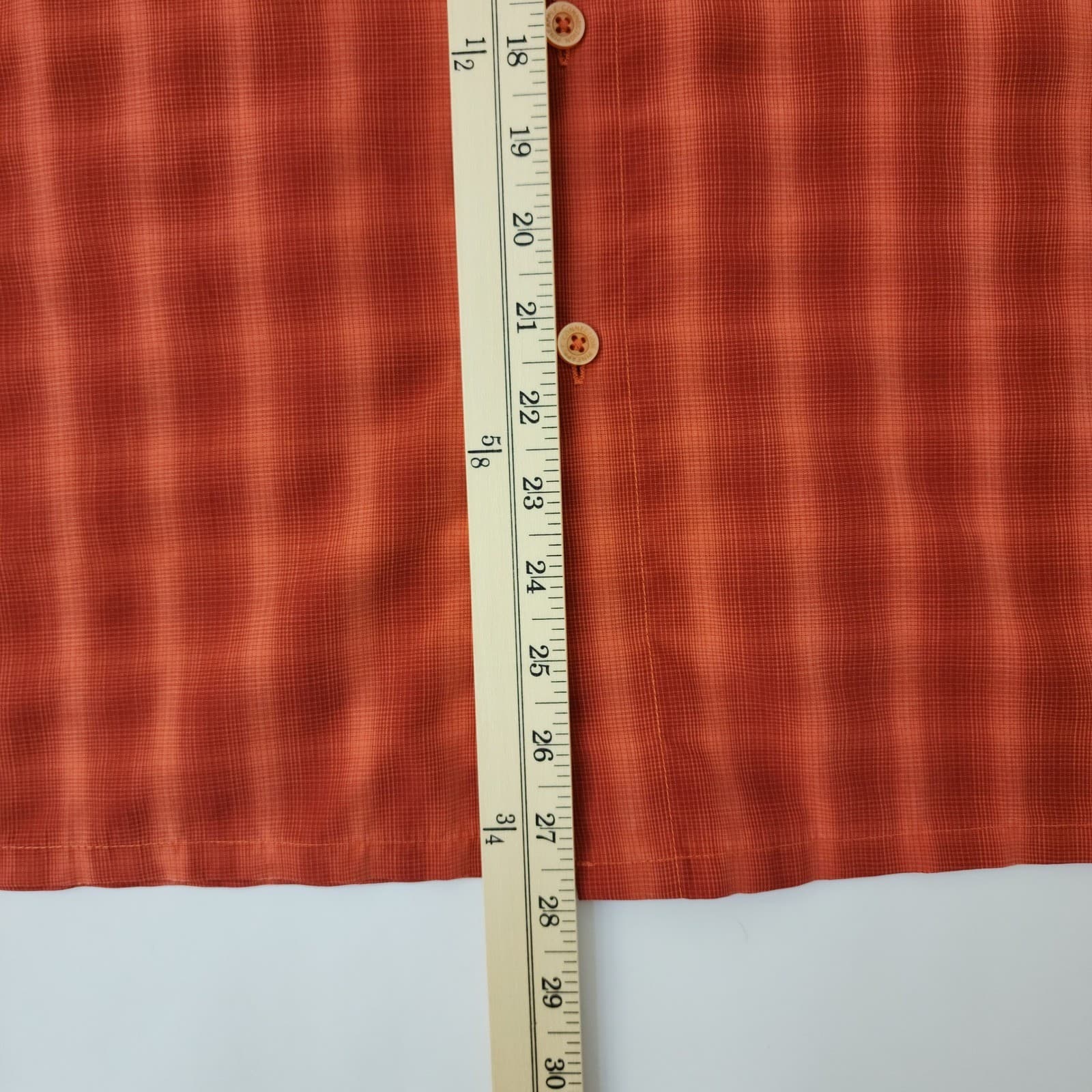 Pineapple Connection Mens XL Burnt Orange Plaid Short Sleeve Button Up Shirt - Thumbnail 4