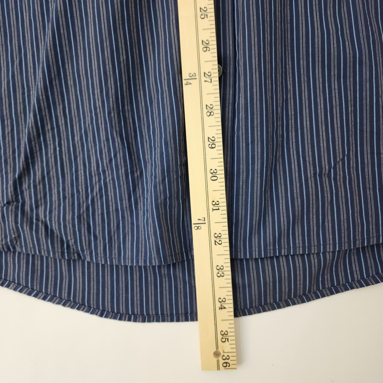 Eddie Bauer Mens TXL Blue Striped Wrinkle Resistant Relaxed Fit Button - Thumbnail 4