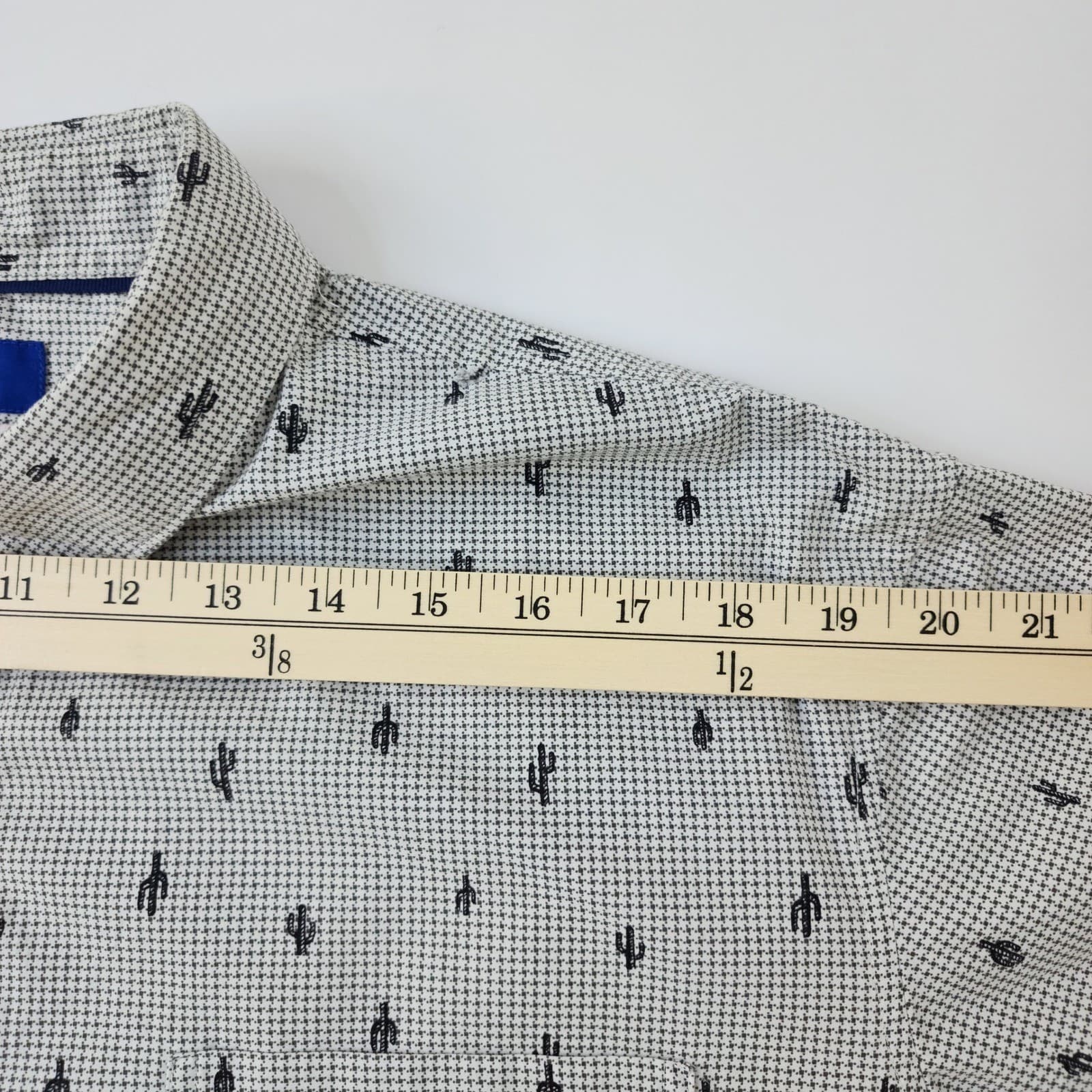 Apt 9 Mens XXL Short Sleeve Button Down Shirt Cactus Print HeiQ Smart Temp Gray - Thumbnail 5