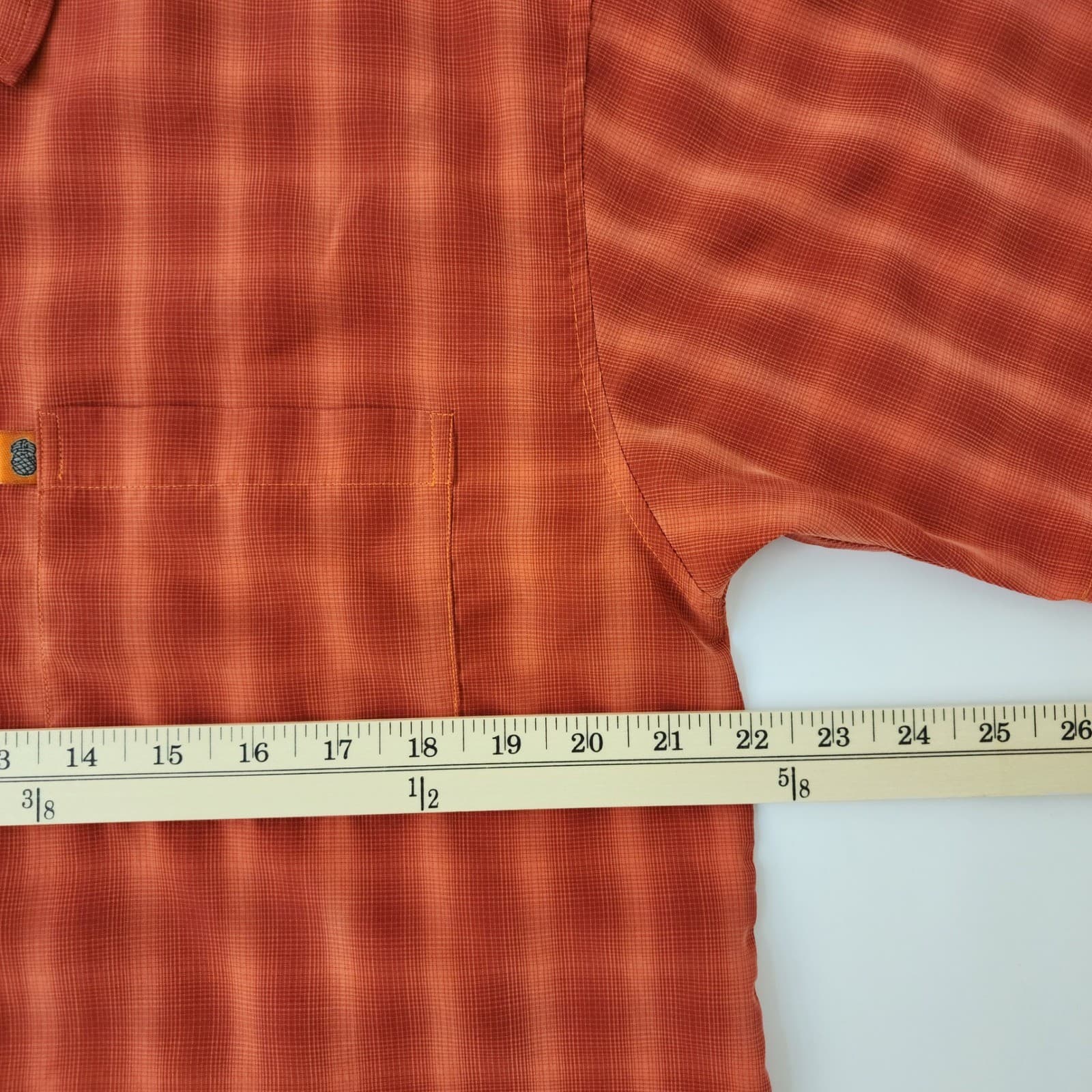 Pineapple Connection Mens XL Burnt Orange Plaid Short Sleeve Button Up Shirt - Thumbnail 5