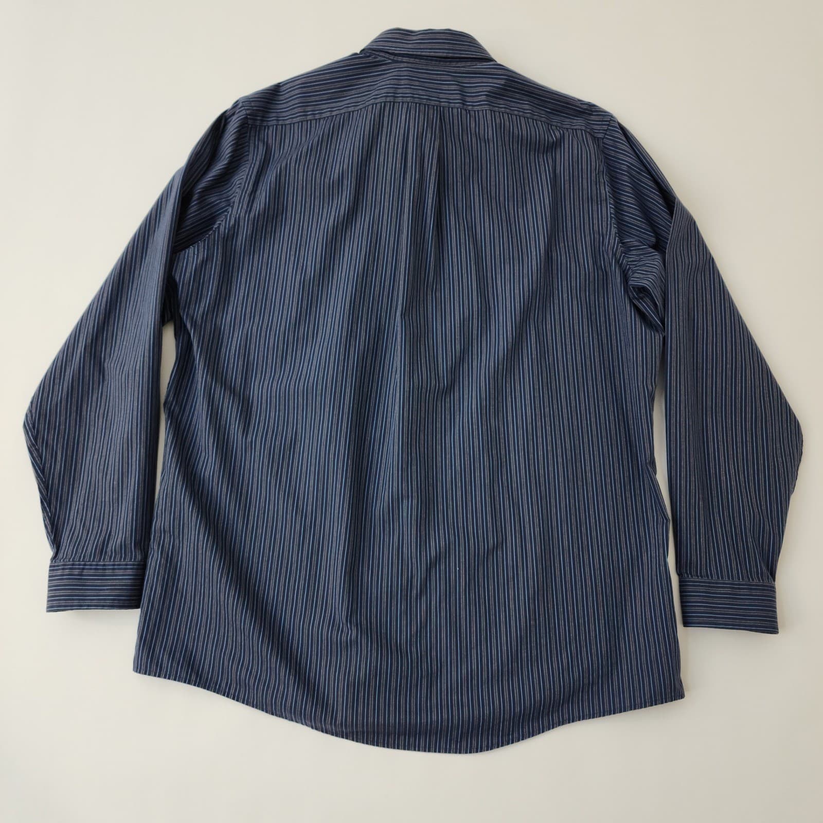 Eddie Bauer Mens TXL Blue Striped Wrinkle Resistant Relaxed Fit Button - Thumbnail 9