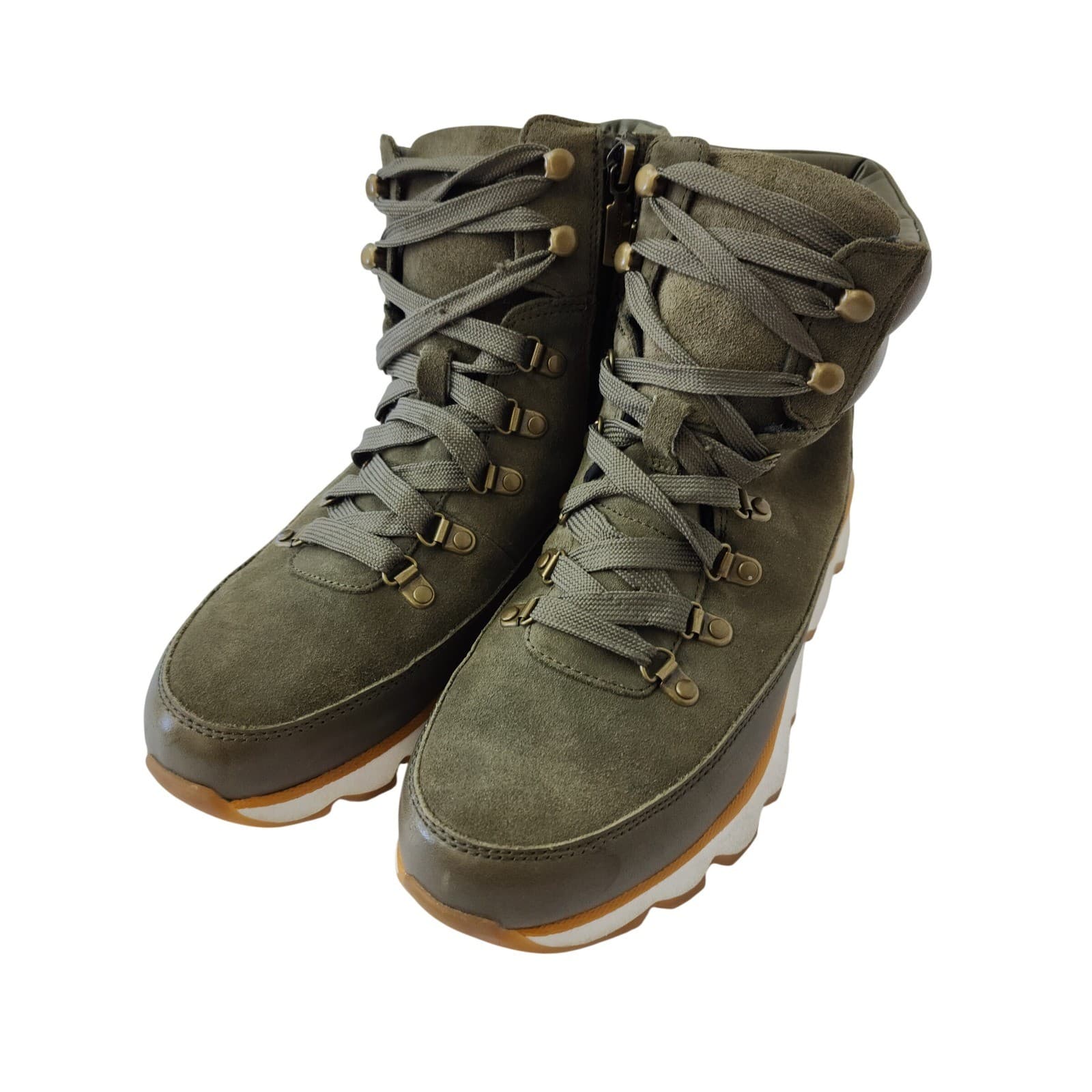 Blondo Waterproof Olive Green Leather Suede Hiker Boots B7345 31D Womens 8.5 M