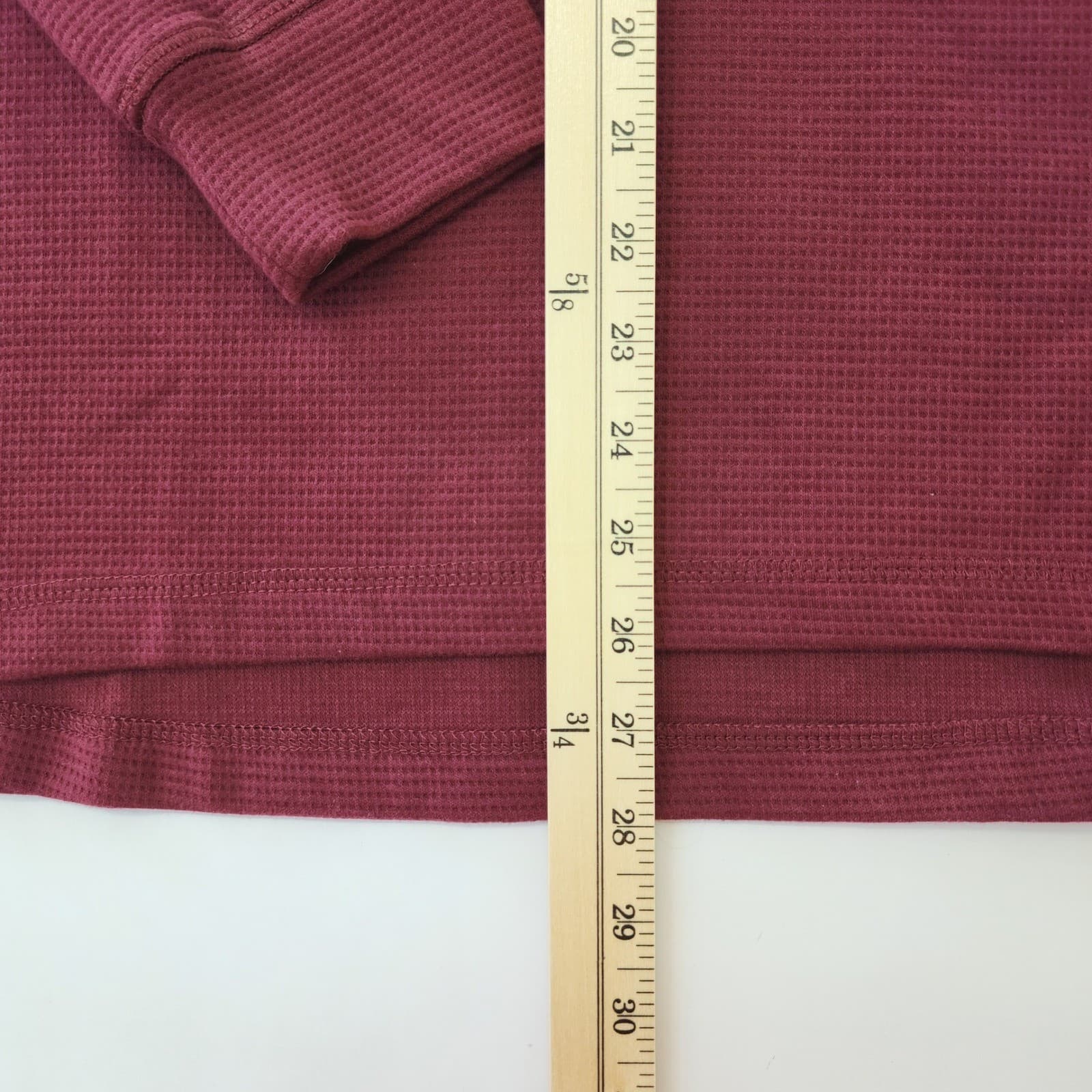 Lands End Women Burgundy Waffle Knit Funnel Neck Long Sleeve Top Size M NWT - Thumbnail 2