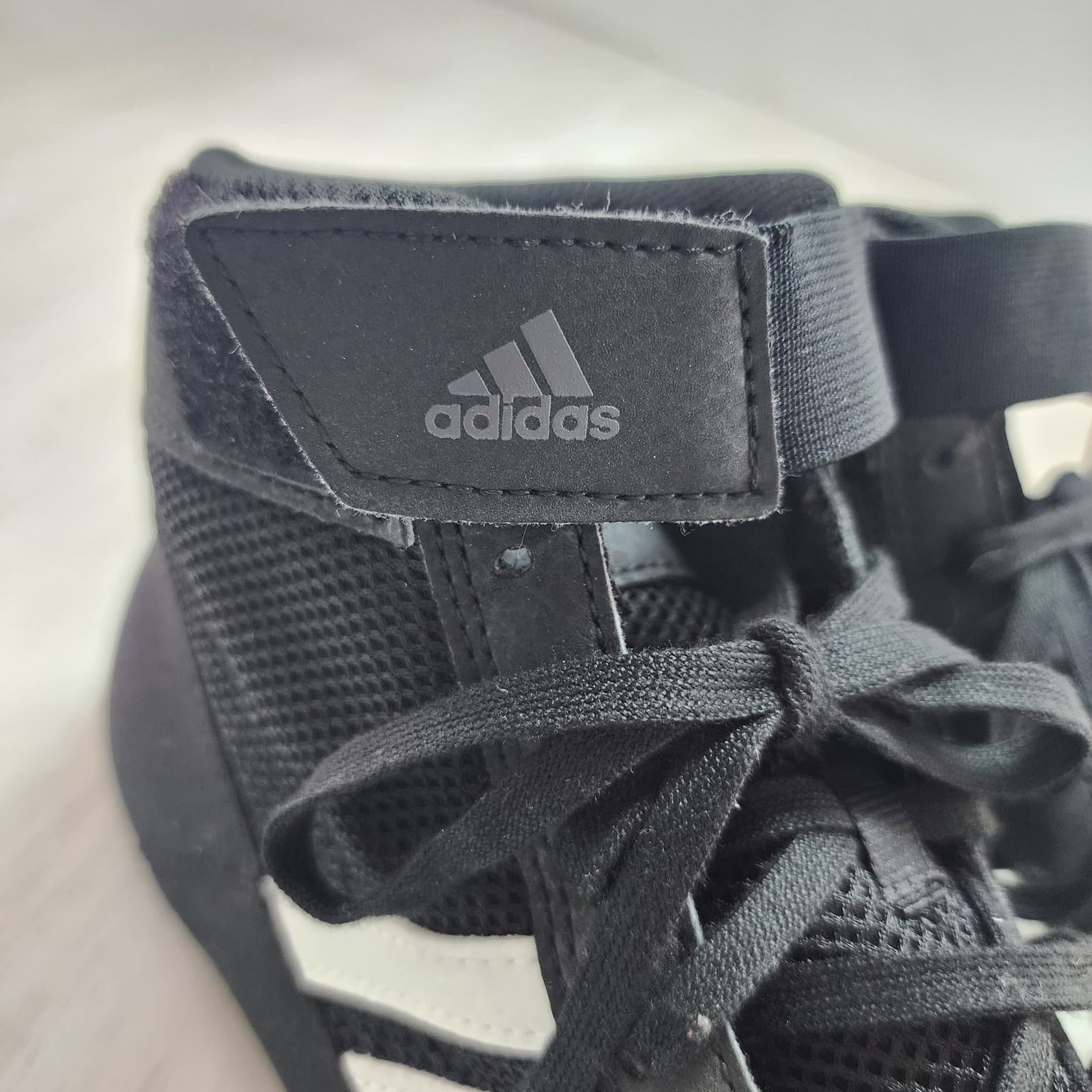 Adidas HVC 2 Wrestling Shoes Men 7.5 Black White Combat AQ3325 Training Boxing - Thumbnail 5