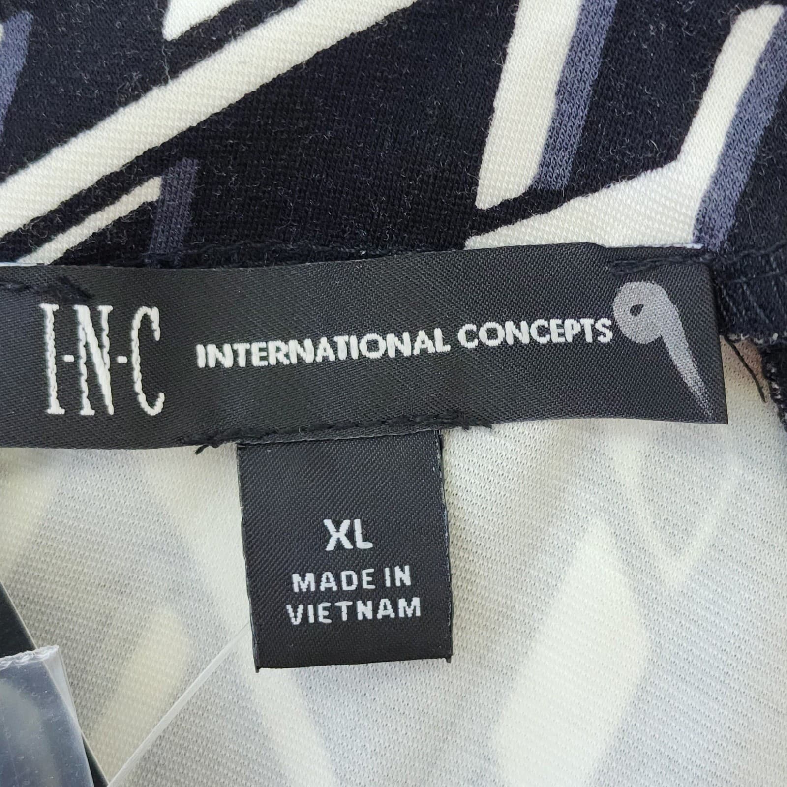 INC International Concepts Keeva Geo Chain Neck Top XL Black White NWT - Thumbnail 2