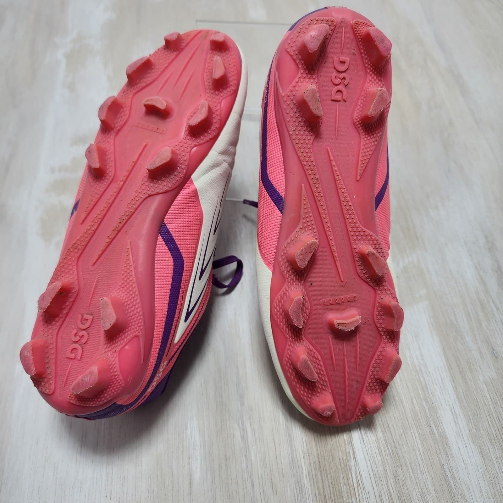 DSG Speed Viper 2.0 Kids Soccer Cleats White Pink Purple Firm Ground Size 4.5 - Thumbnail 4