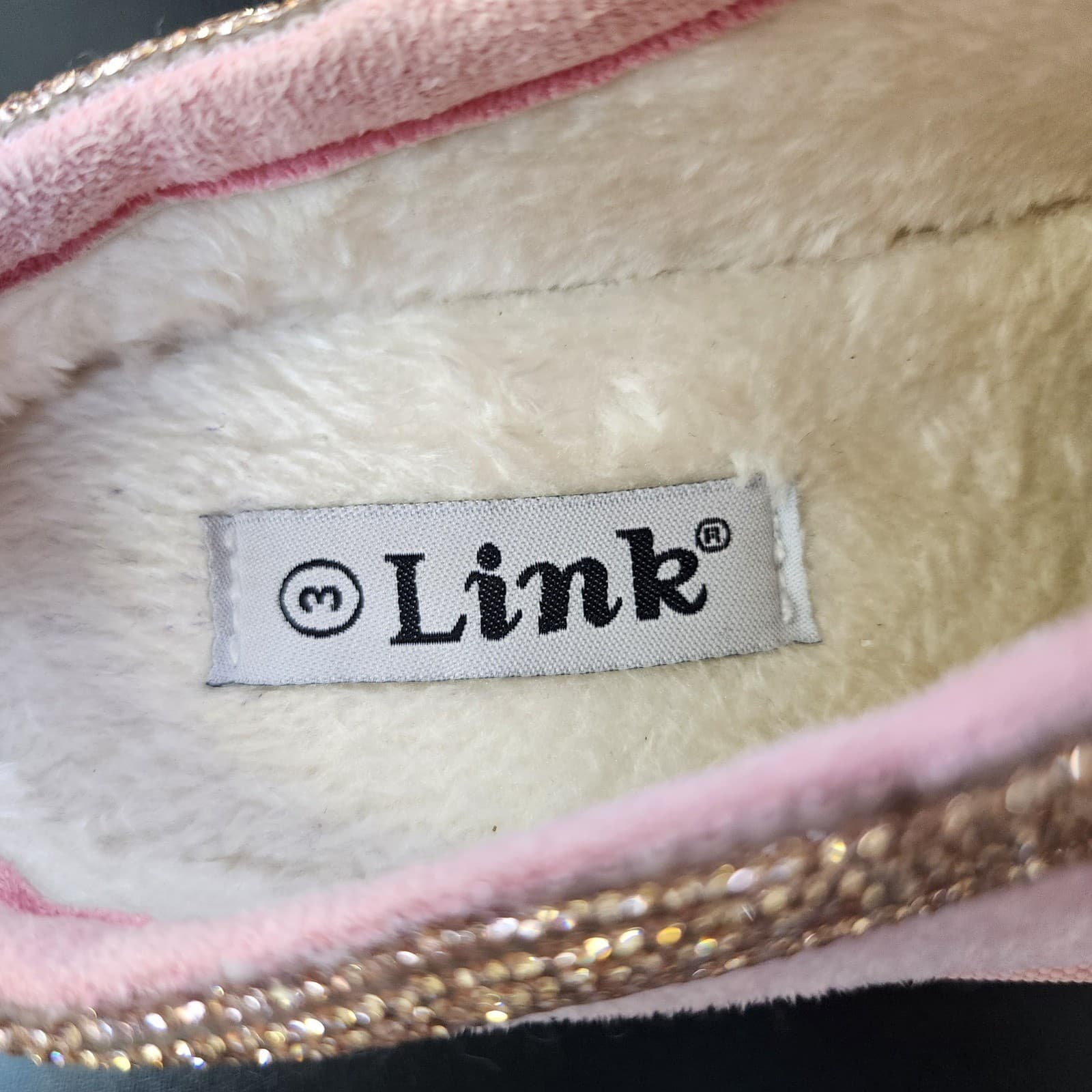 Link Girls Pink Faux Fur Rhinestone Platform Slippers Size 3 Kids Blush Clogs - Thumbnail 2
