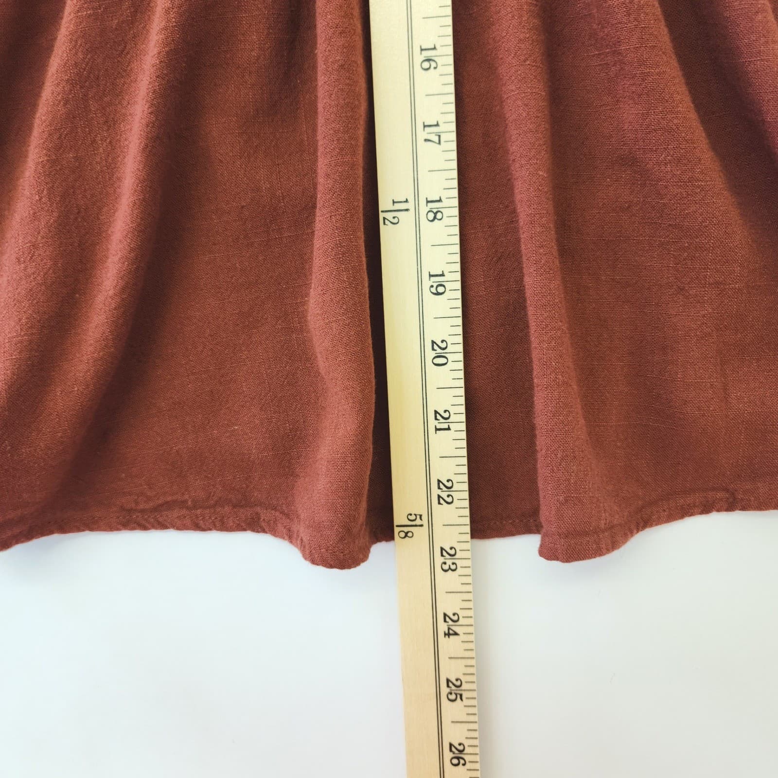 Rust Brown Smocked Keyhole Mini Dress Sleeveless Spaghetti Strap Size 4 - Thumbnail 2