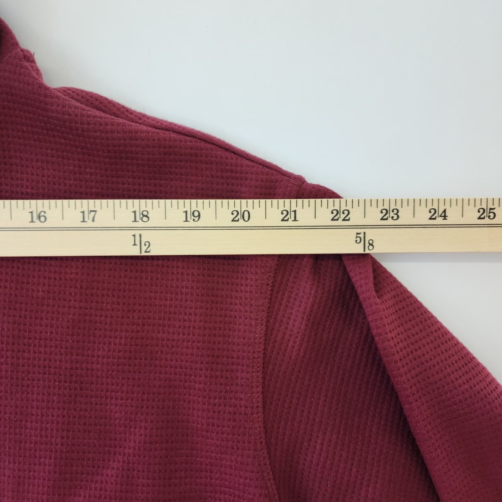 Lands End Women Burgundy Waffle Knit Funnel Neck Long Sleeve Top Size M NWT - Thumbnail 4