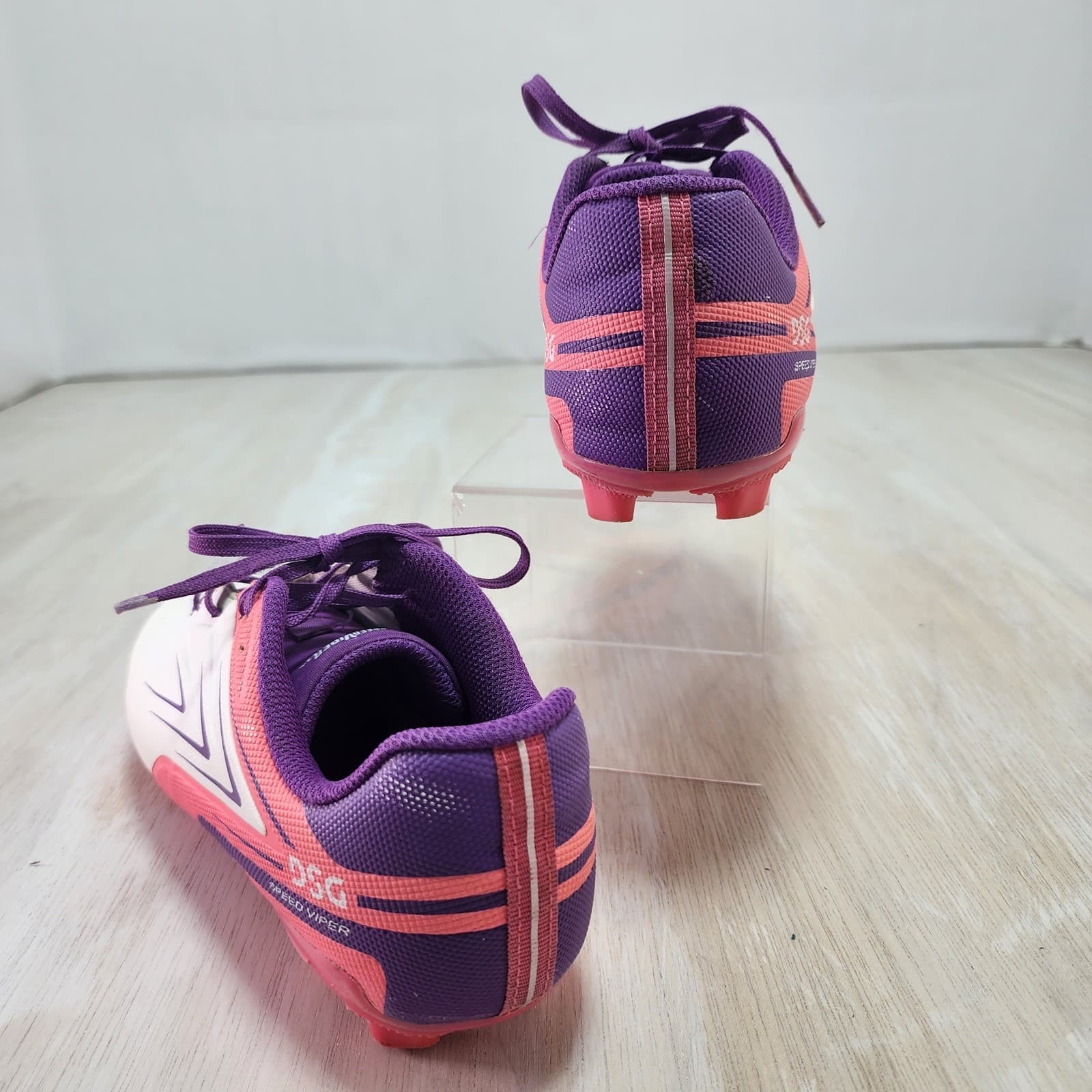 DSG Speed Viper 2.0 Kids Soccer Cleats White Pink Purple Firm Ground Size 4.5 - Thumbnail 6