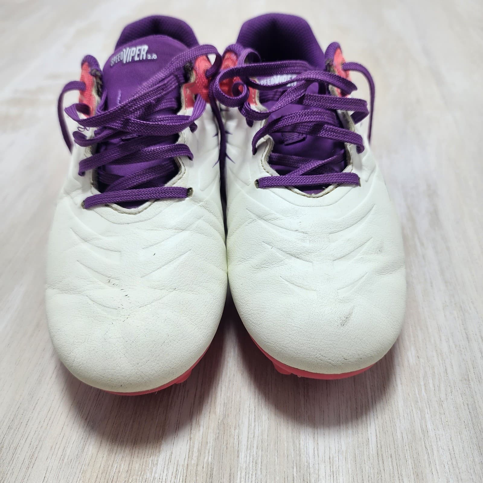 DSG Speed Viper 2.0 Kids Soccer Cleats White Pink Purple Firm Ground Size 4.5 - Thumbnail 2