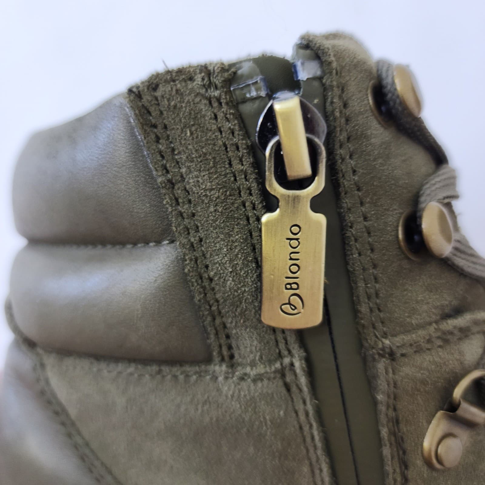 Blondo Waterproof Olive Green Leather Suede Hiker Boots B7345 31D Womens 8.5 M - Thumbnail 8