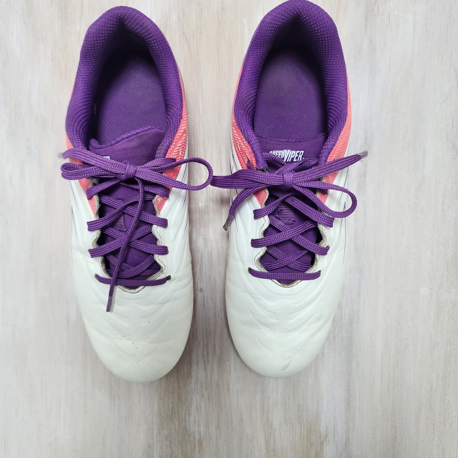 DSG Speed Viper 2.0 Kids Soccer Cleats White Pink Purple Firm Ground Size 4.5 - Thumbnail 3